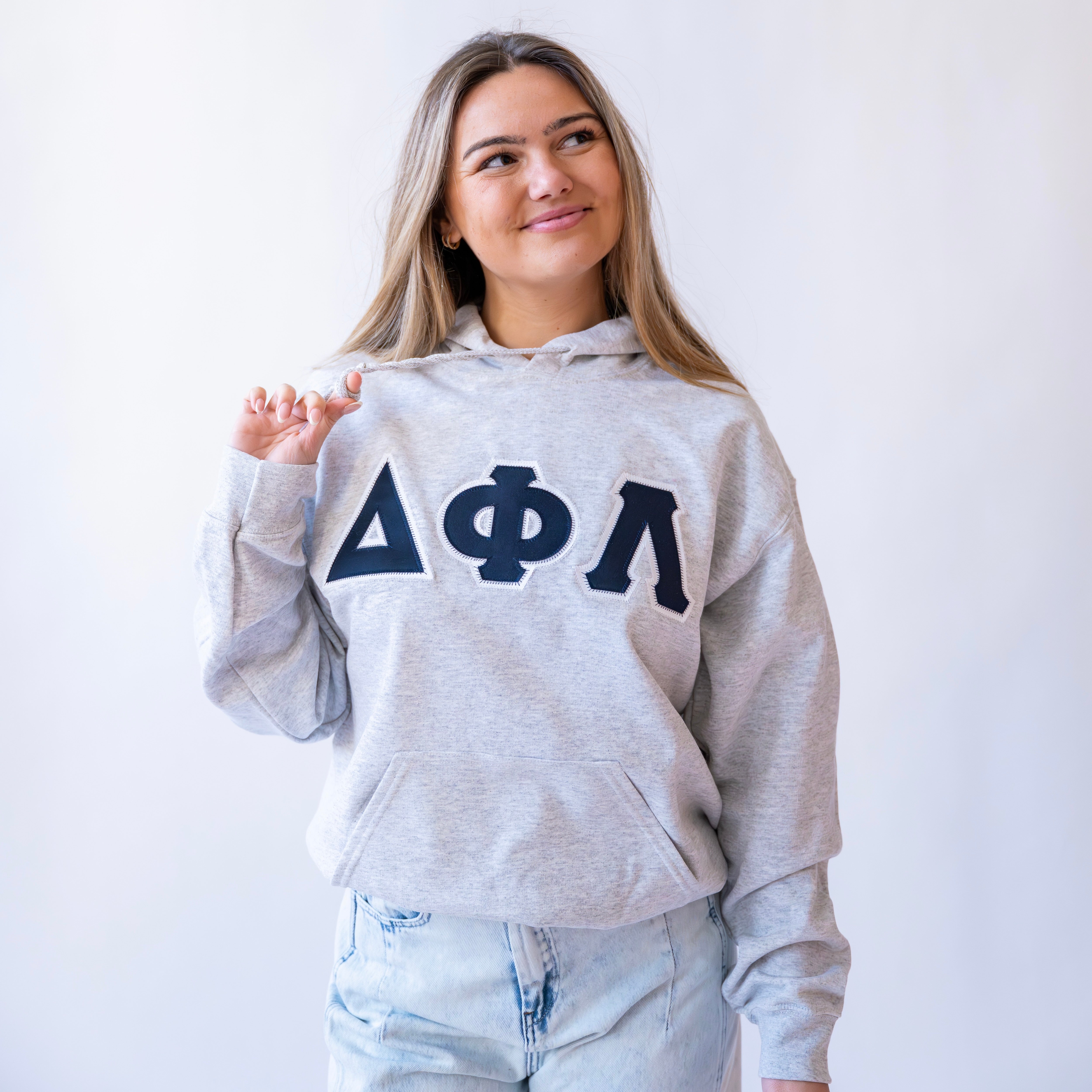 Basic Greek Letter Hoodie Sweatshirt - Delta Phi Lambda