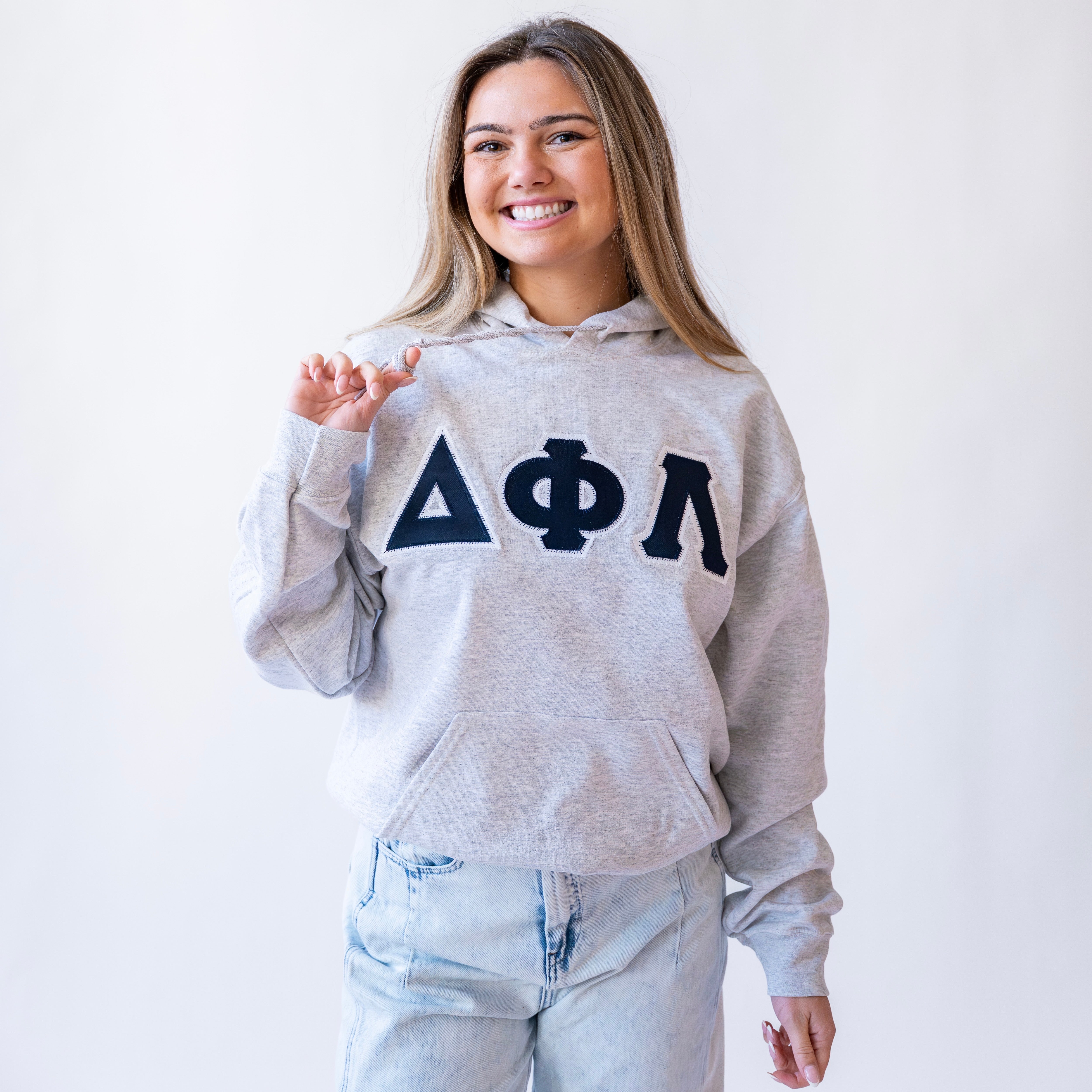 Basic Greek Letter Hoodie Sweatshirt - Delta Phi Lambda