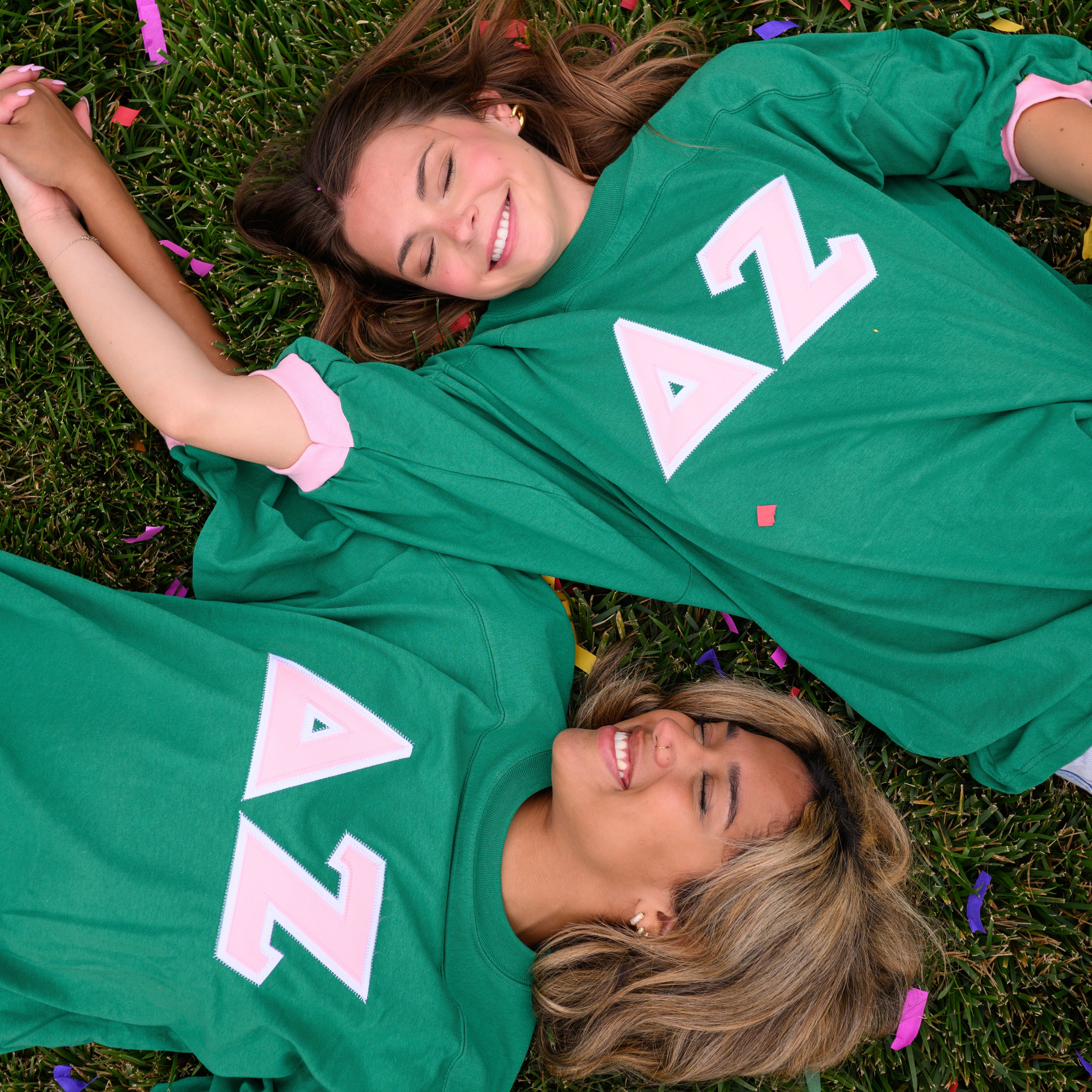 Basic Greek Letter Crew Neck Jersey - Delta Zeta