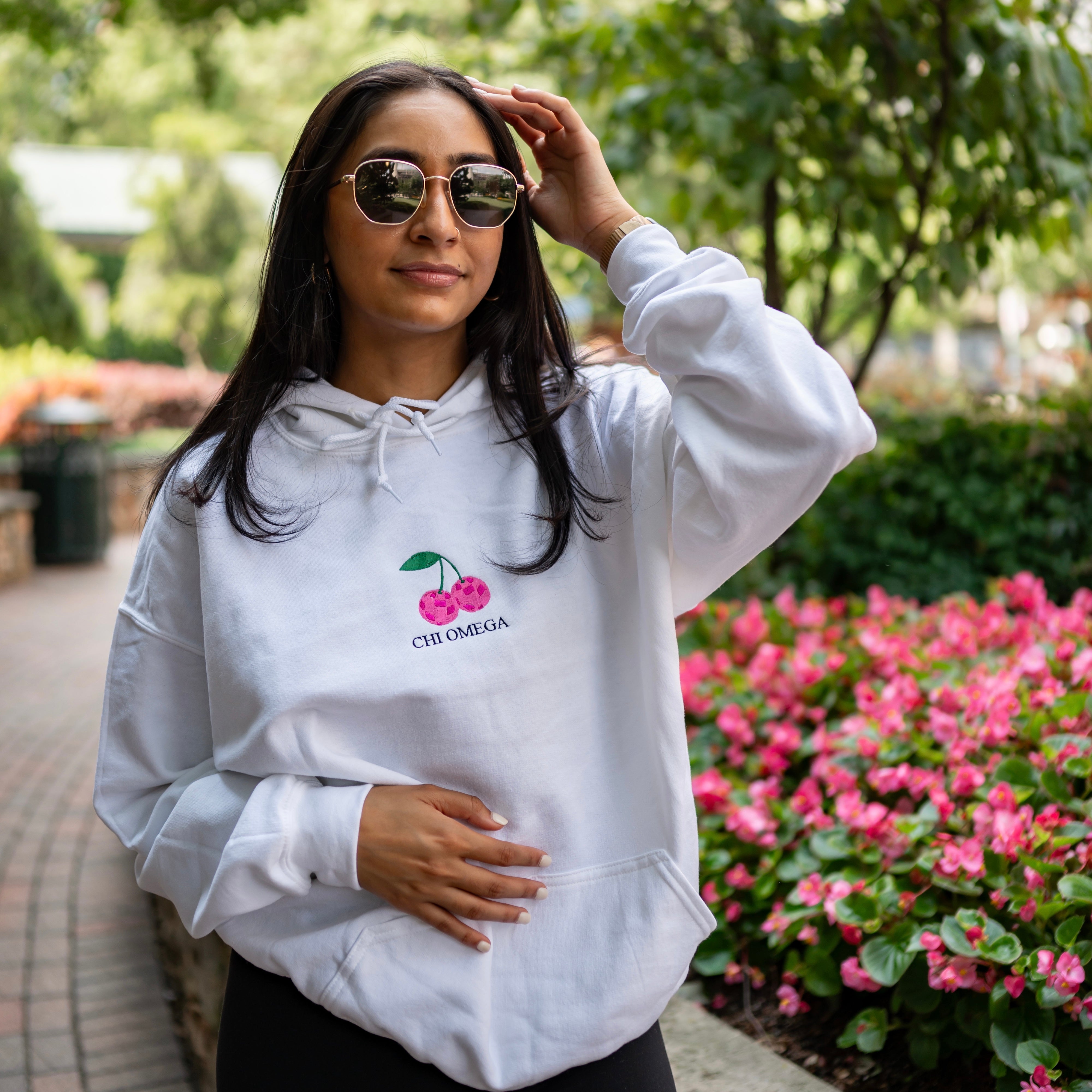 Disco Cherry Embroidered Hoodie Sweatshirt