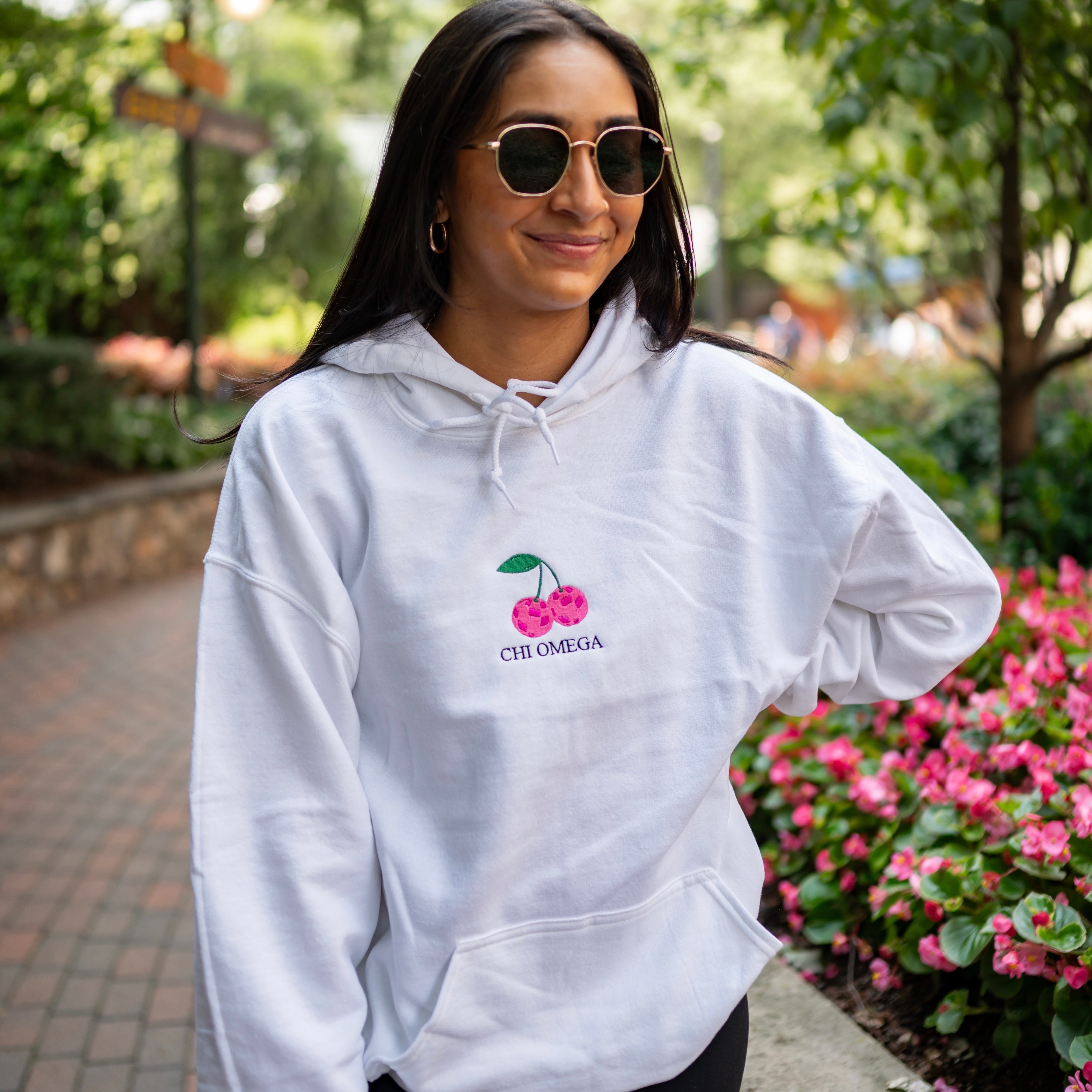 Disco Cherry Embroidered Hoodie Sweatshirt