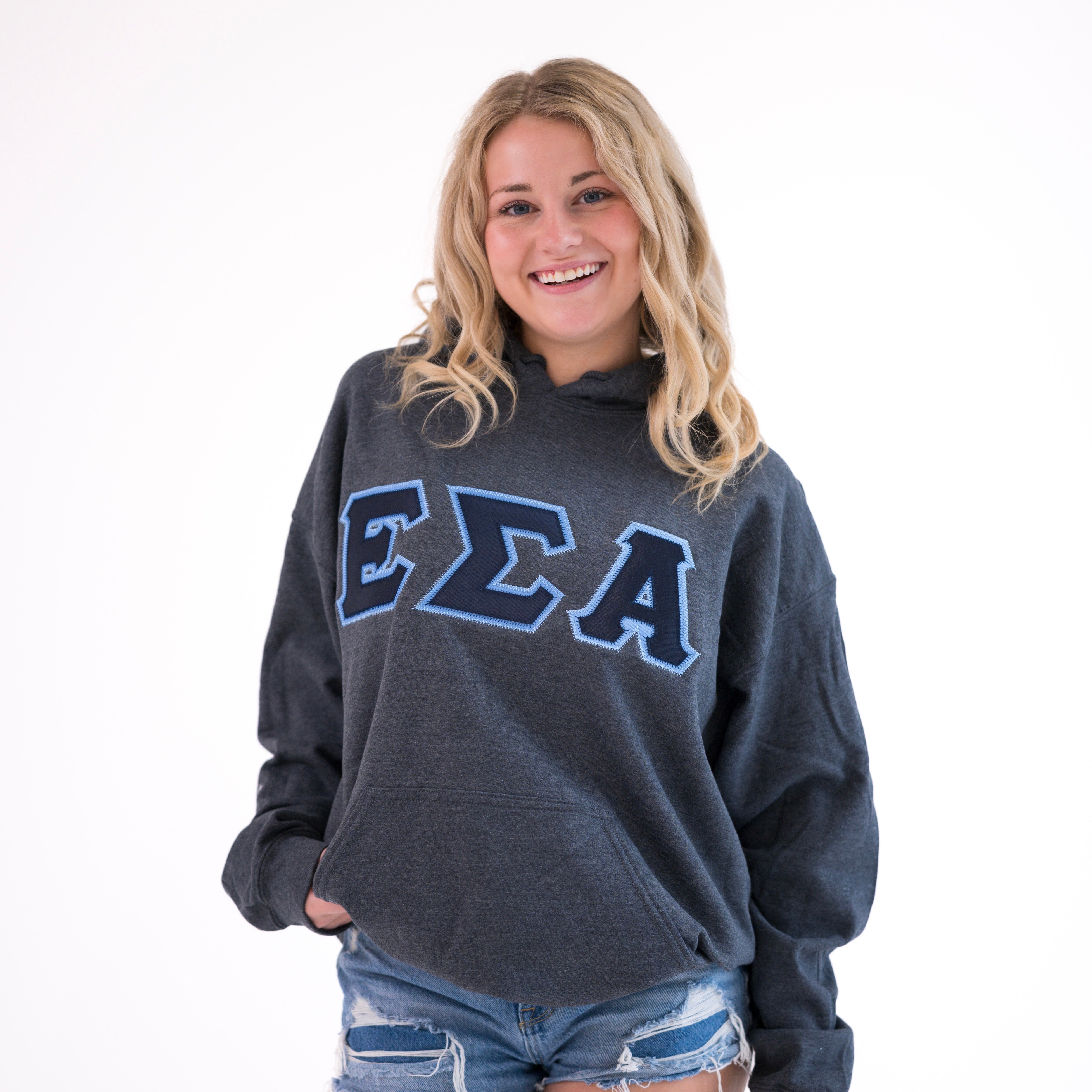Basic Greek Letter Hoodie Sweatshirt - Epsilon Sigma Alpha