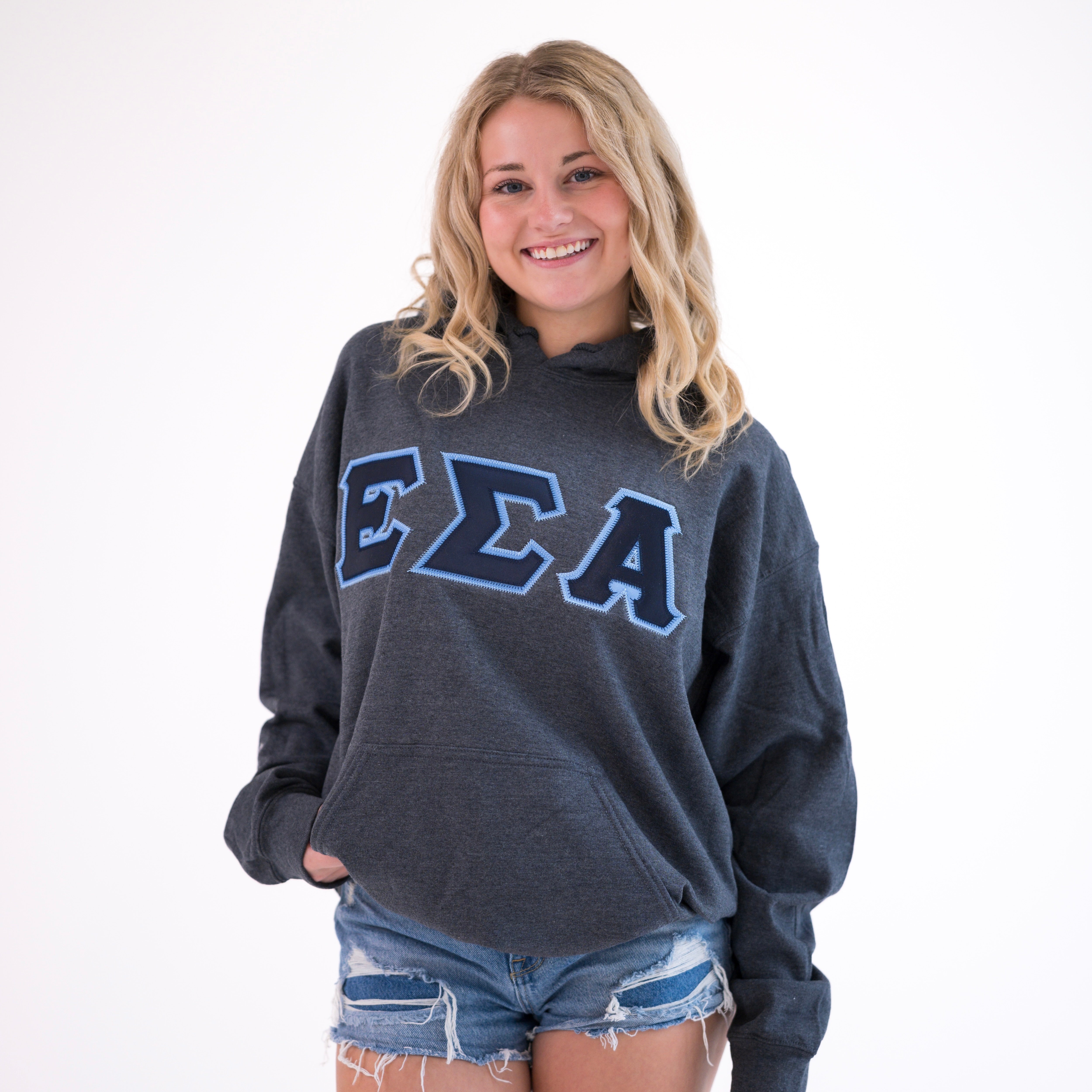 Basic Greek Letter Hoodie Sweatshirt - Epsilon Sigma Alpha