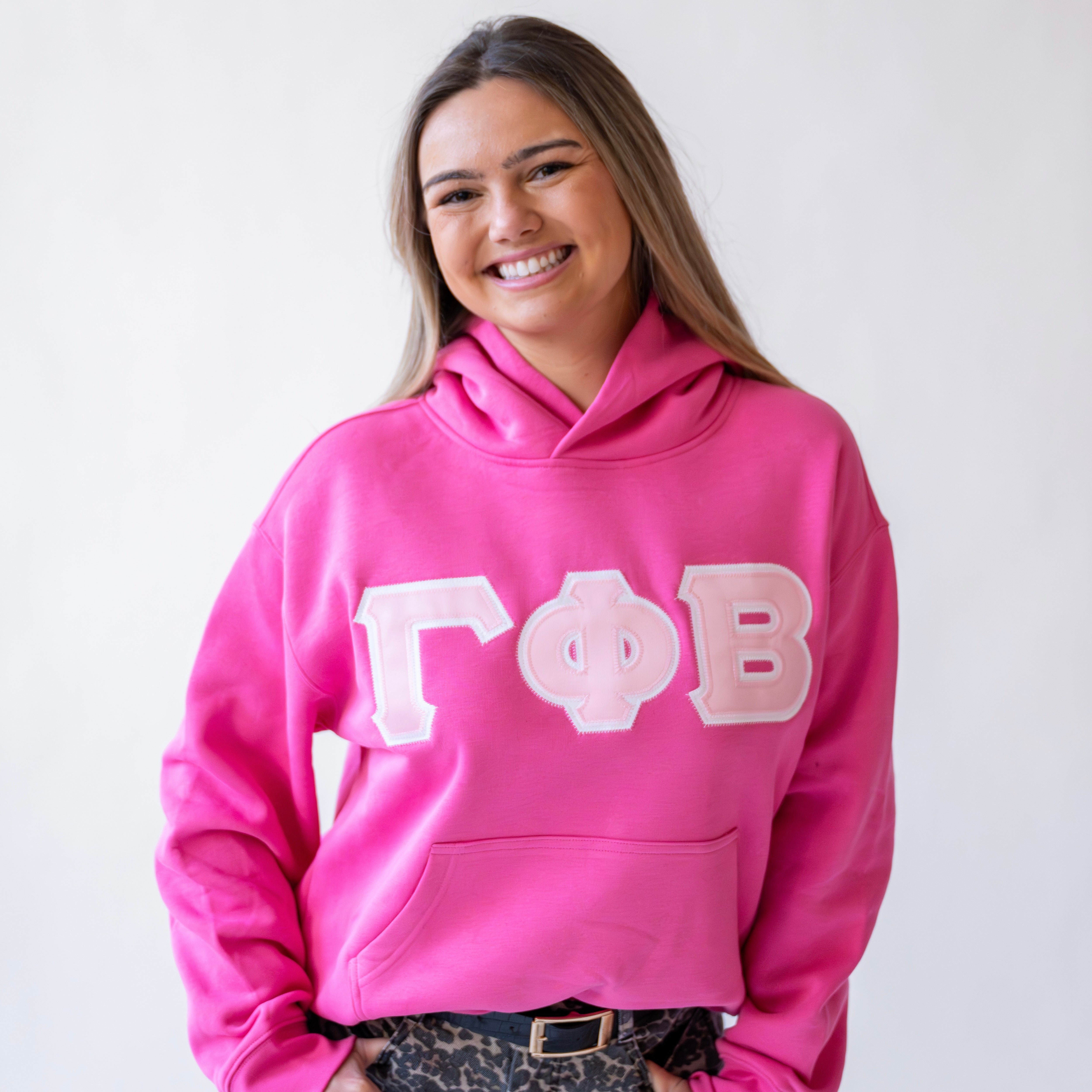 Basic Greek Letter Hoodie Sweatshirt - Gamma Phi Beta