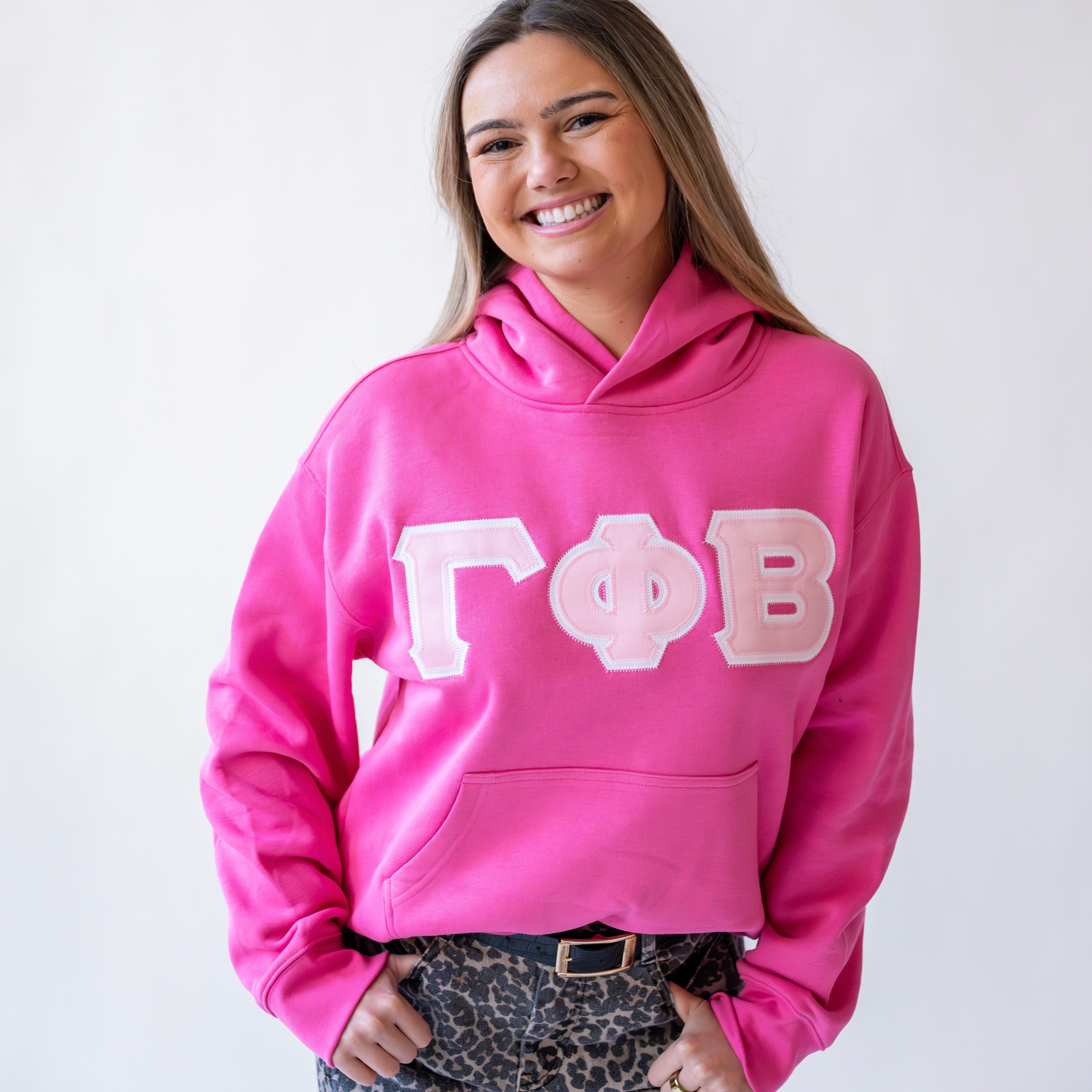 Basic Greek Letter Hoodie Sweatshirt - Gamma Phi Beta