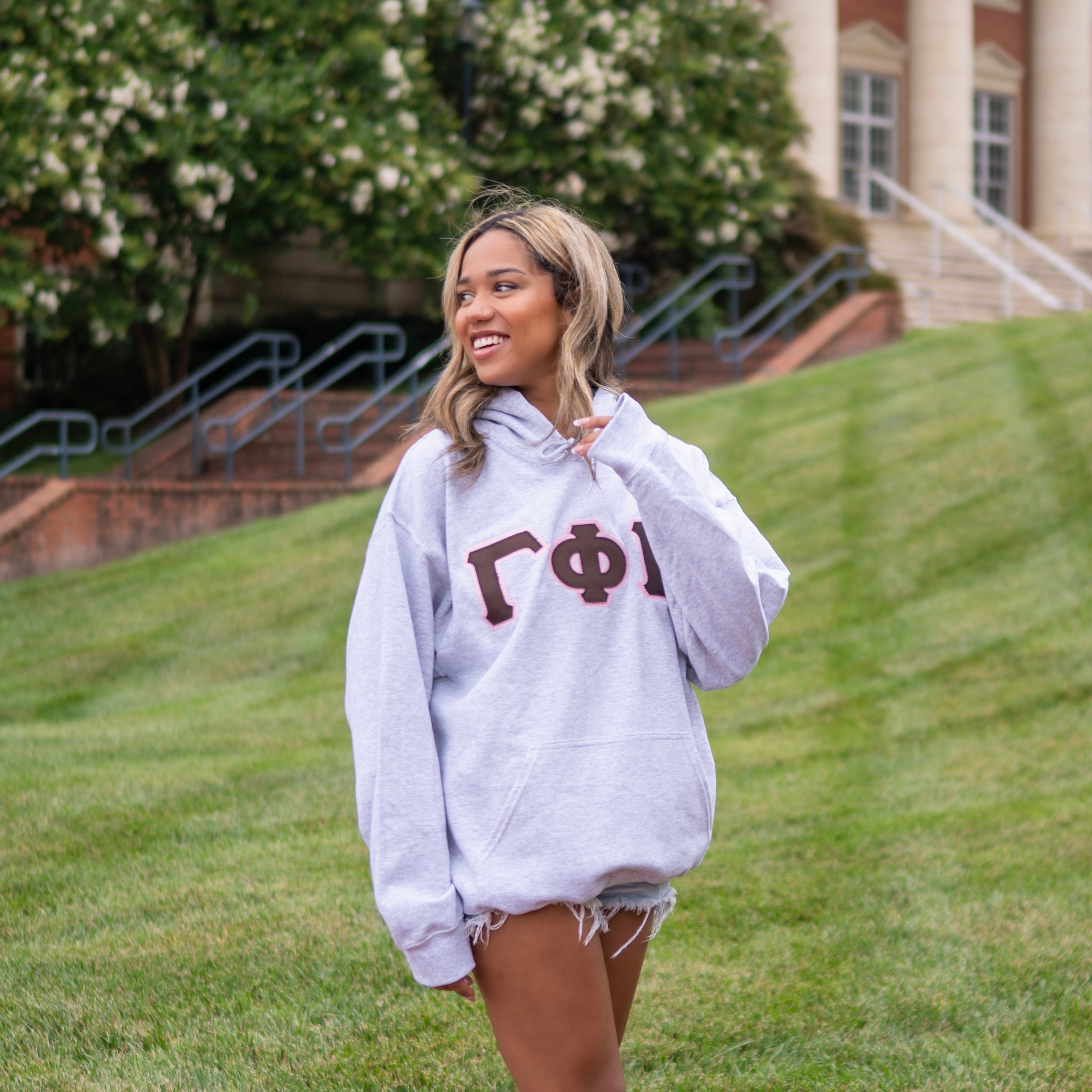Basic Greek Letter Hoodie Sweatshirt - Gamma Phi Beta
