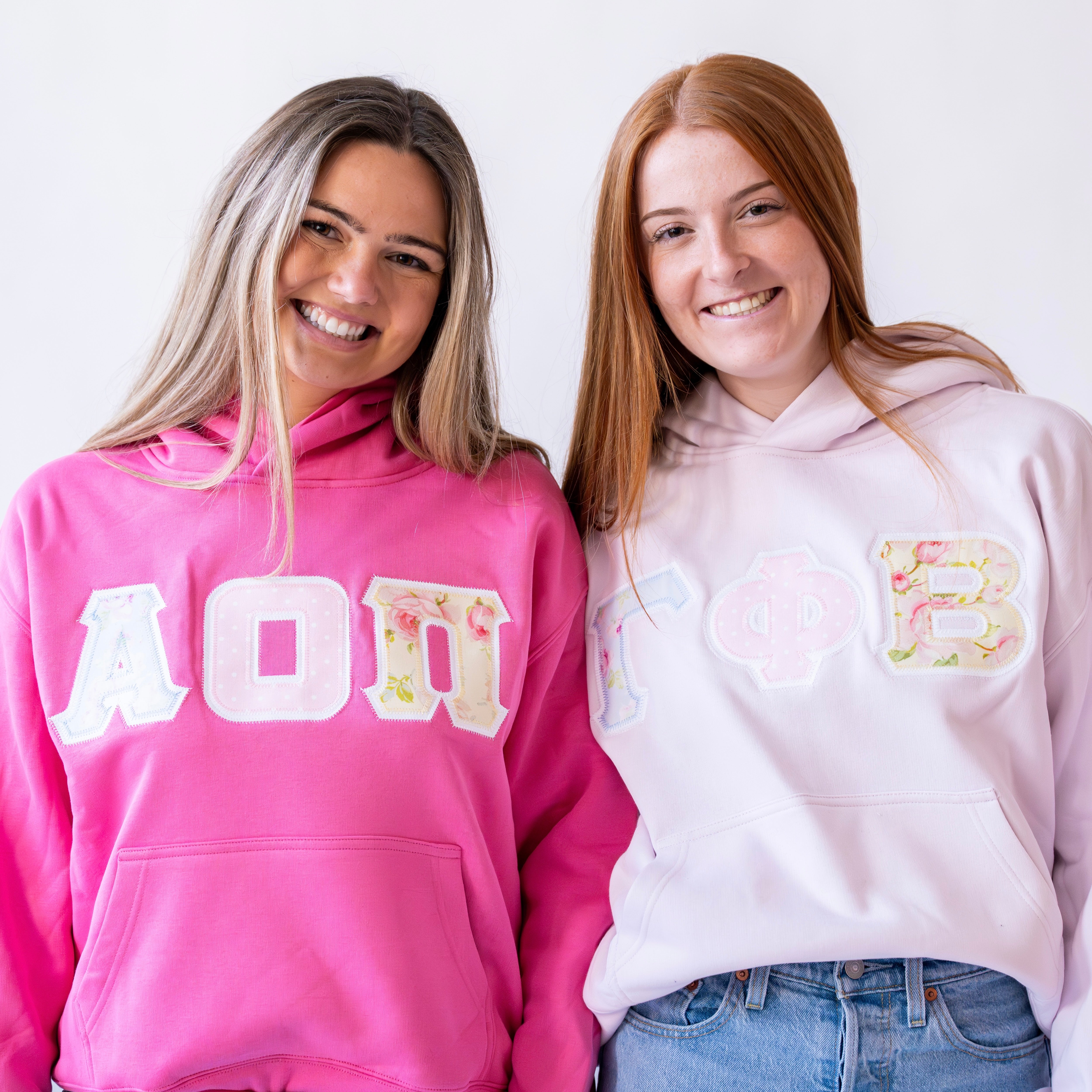 Garden Gate Tri Floral Hoodie Sweatshirt - Alpha Omicron Pi