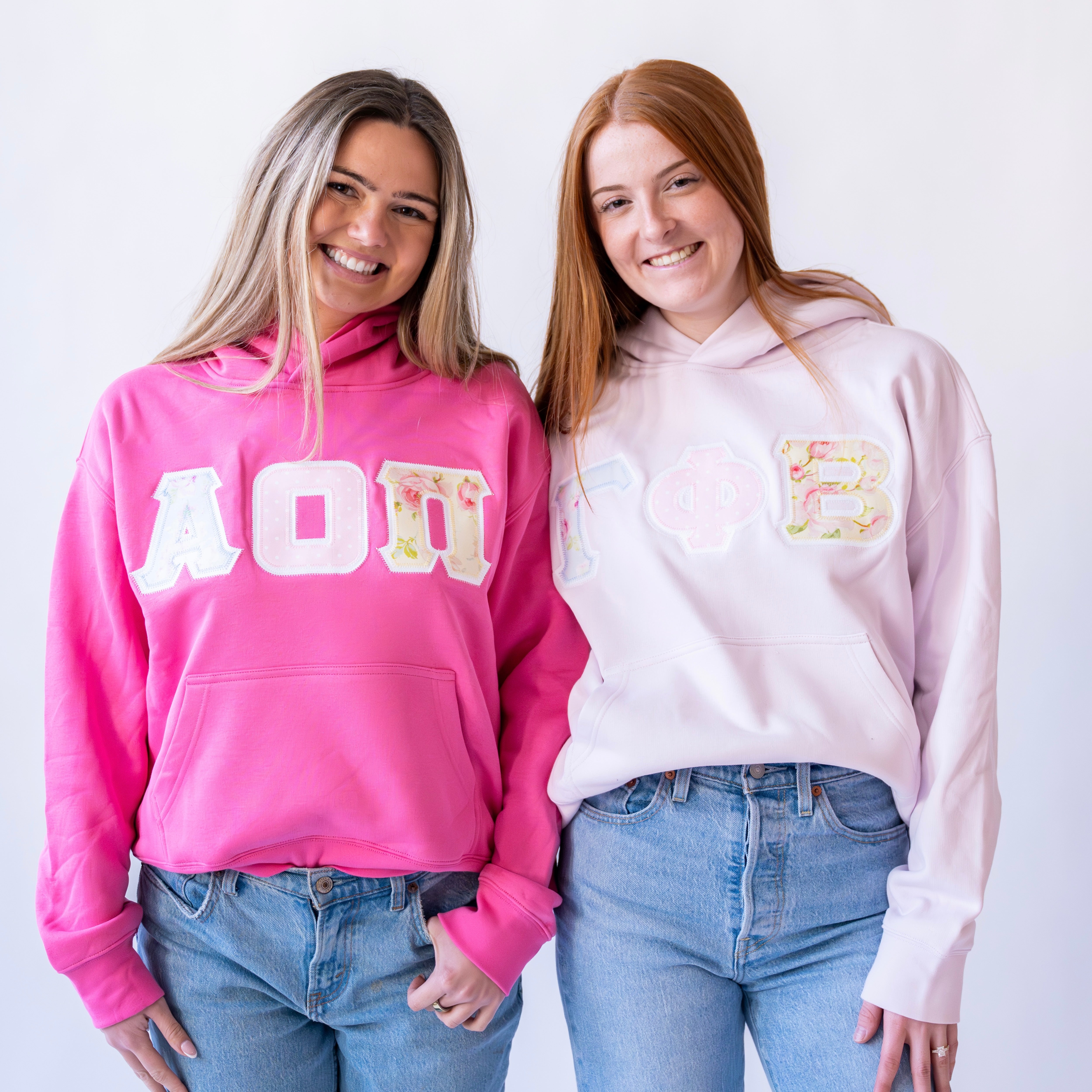 Garden Gate Tri Floral Hoodie Sweatshirt - Gamma Phi Beta