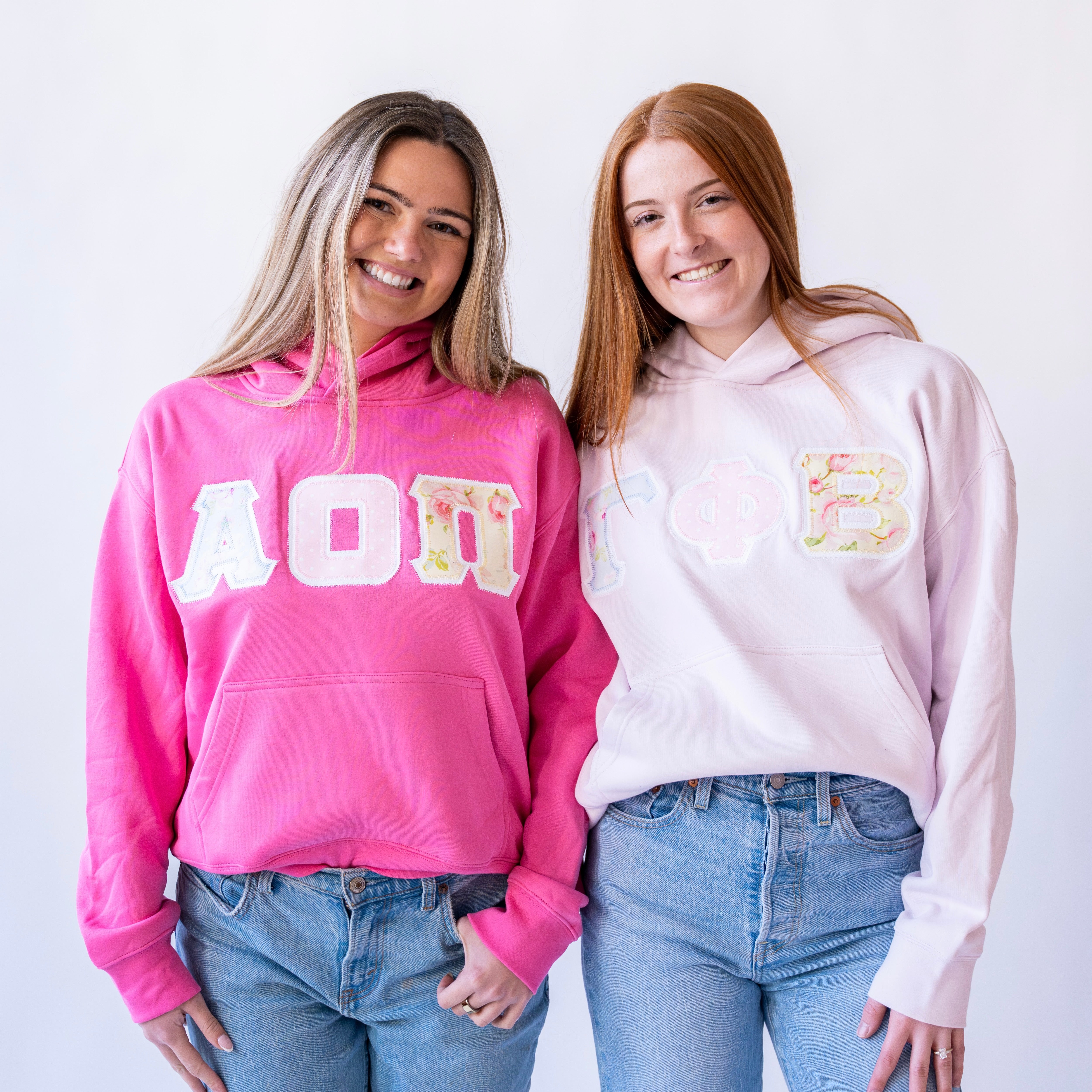 Garden Gate Tri Floral Hoodie Sweatshirt - Alpha Omicron Pi