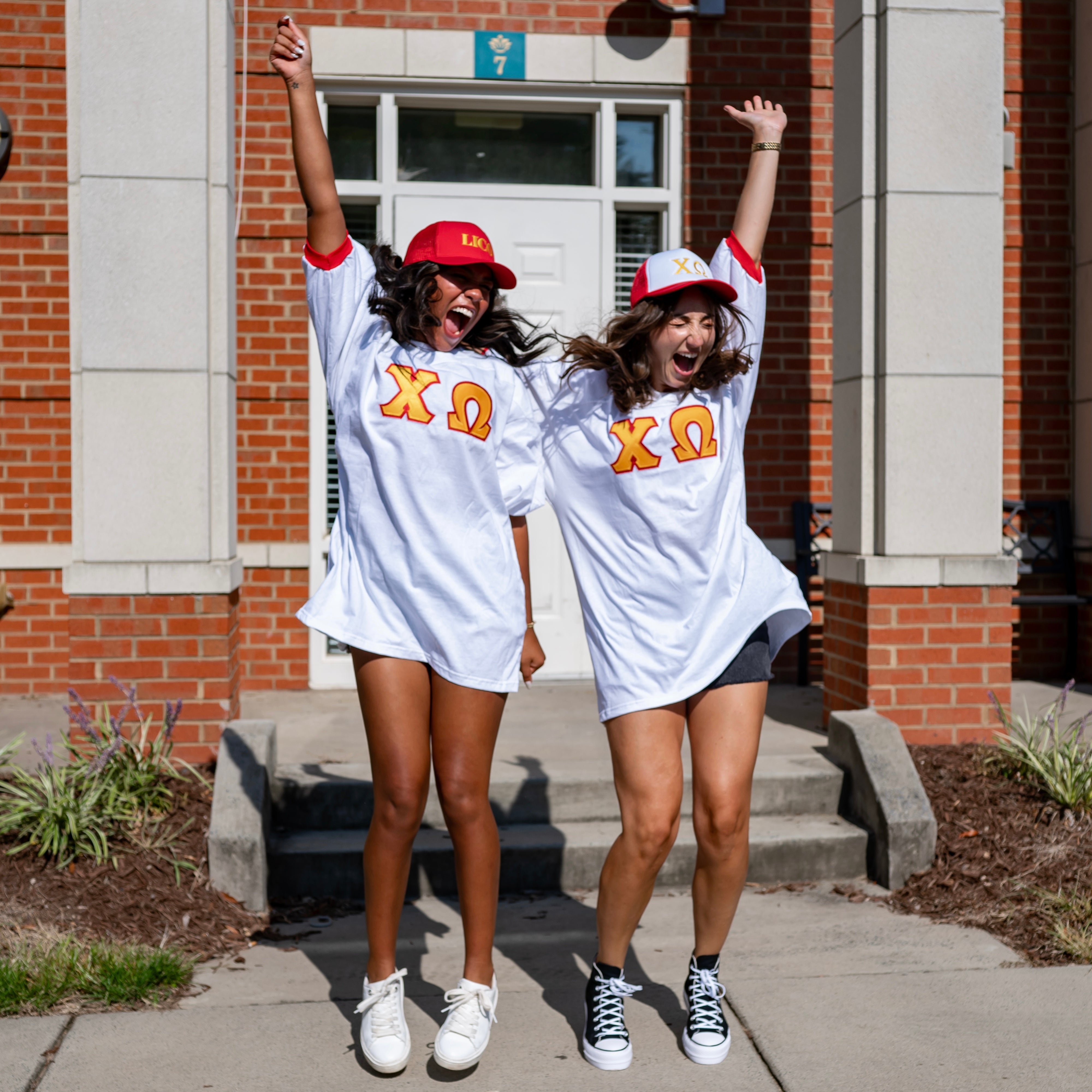 Basic Greek Letter Crew Neck Jersey