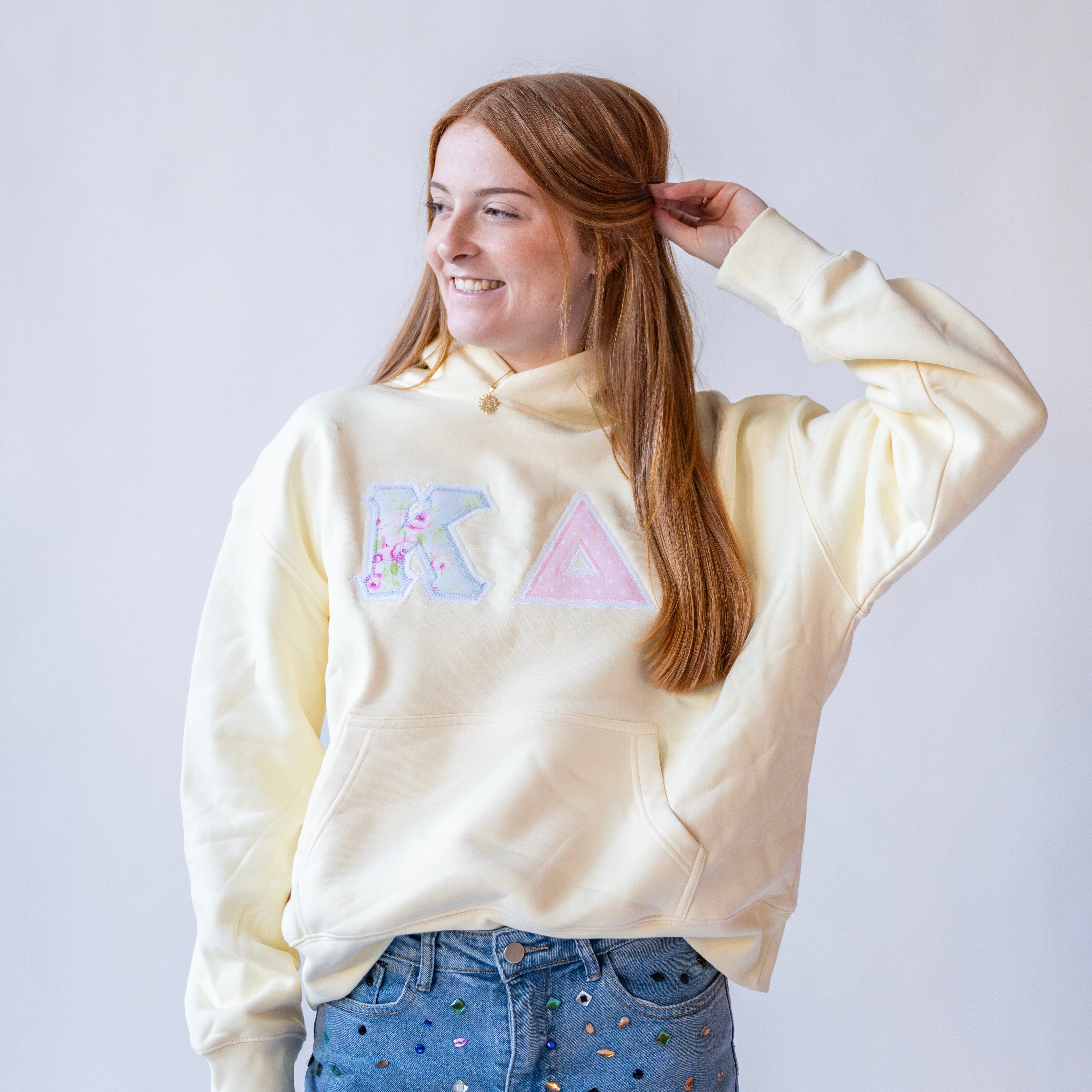 Garden Gate Tri Floral Hoodie Sweatshirt - Kappa Delta