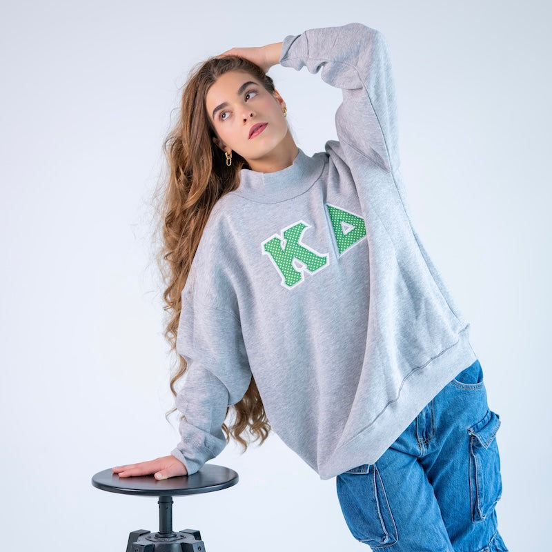 Green Polka Dot Mockneck Sweatshirt - Kappa Delta