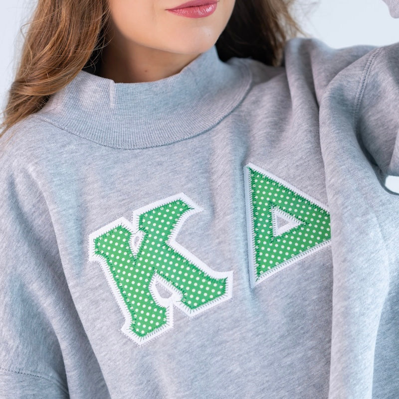 Polka Dot Basic Greek Letter Mockneck Sweatshirt