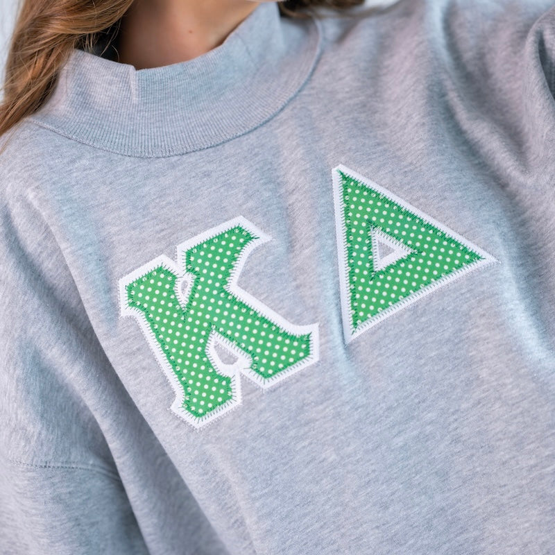 Green Polka Dot Mockneck Sweatshirt - Kappa Delta