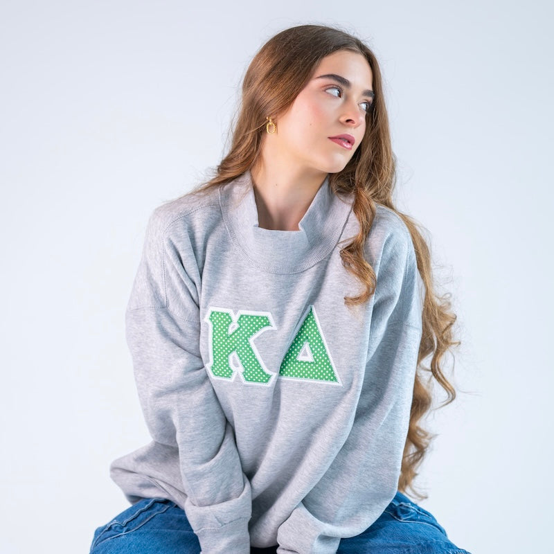 Green Polka Dot Mockneck Sweatshirt - Kappa Delta