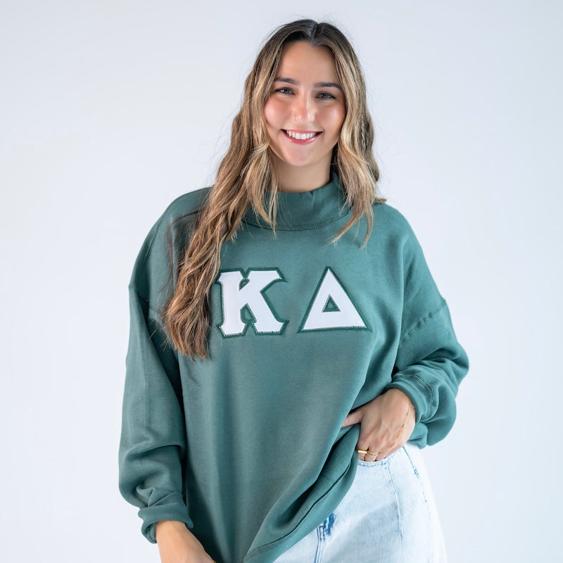 Basic Greek Letter Mockneck Sweatshirt - Kappa Delta