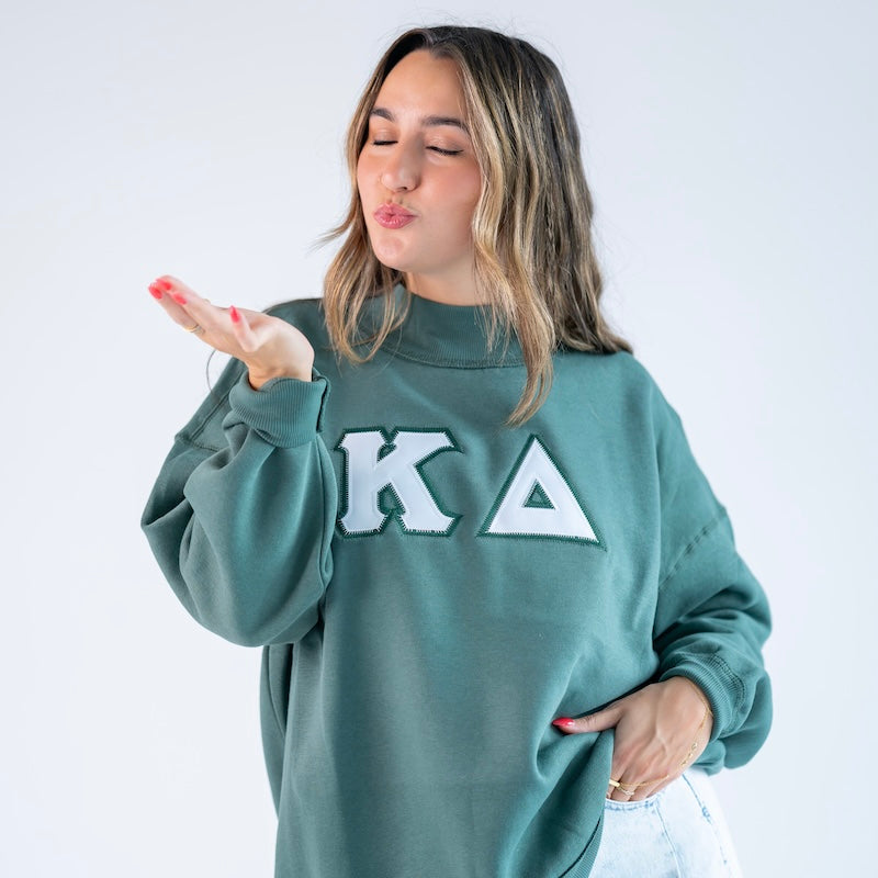 Basic Greek Letter Mockneck Sweatshirt - Kappa Delta