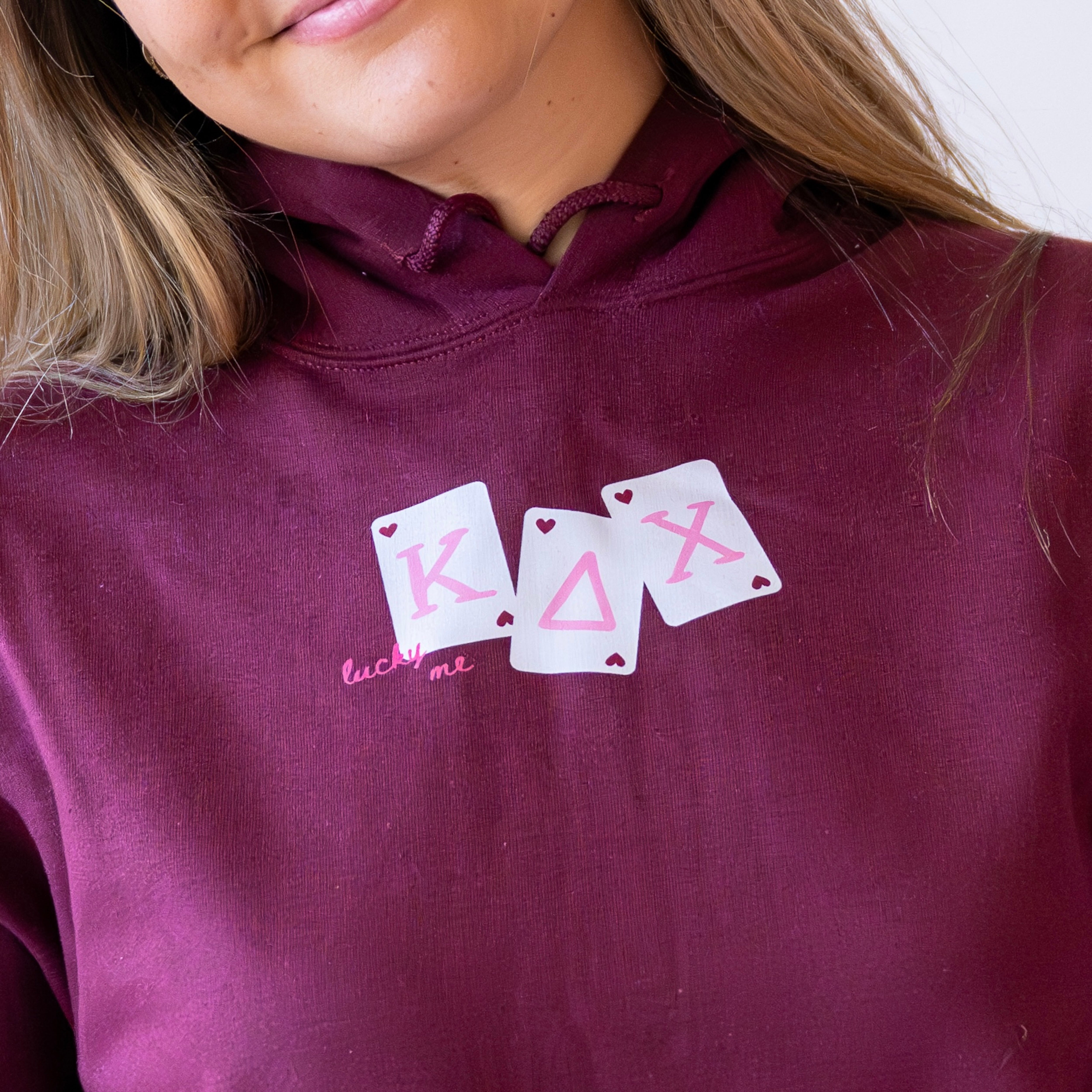 Lucky Me Queen of Hearts Hoodie Sweatshirt - Kappa Delta Chi