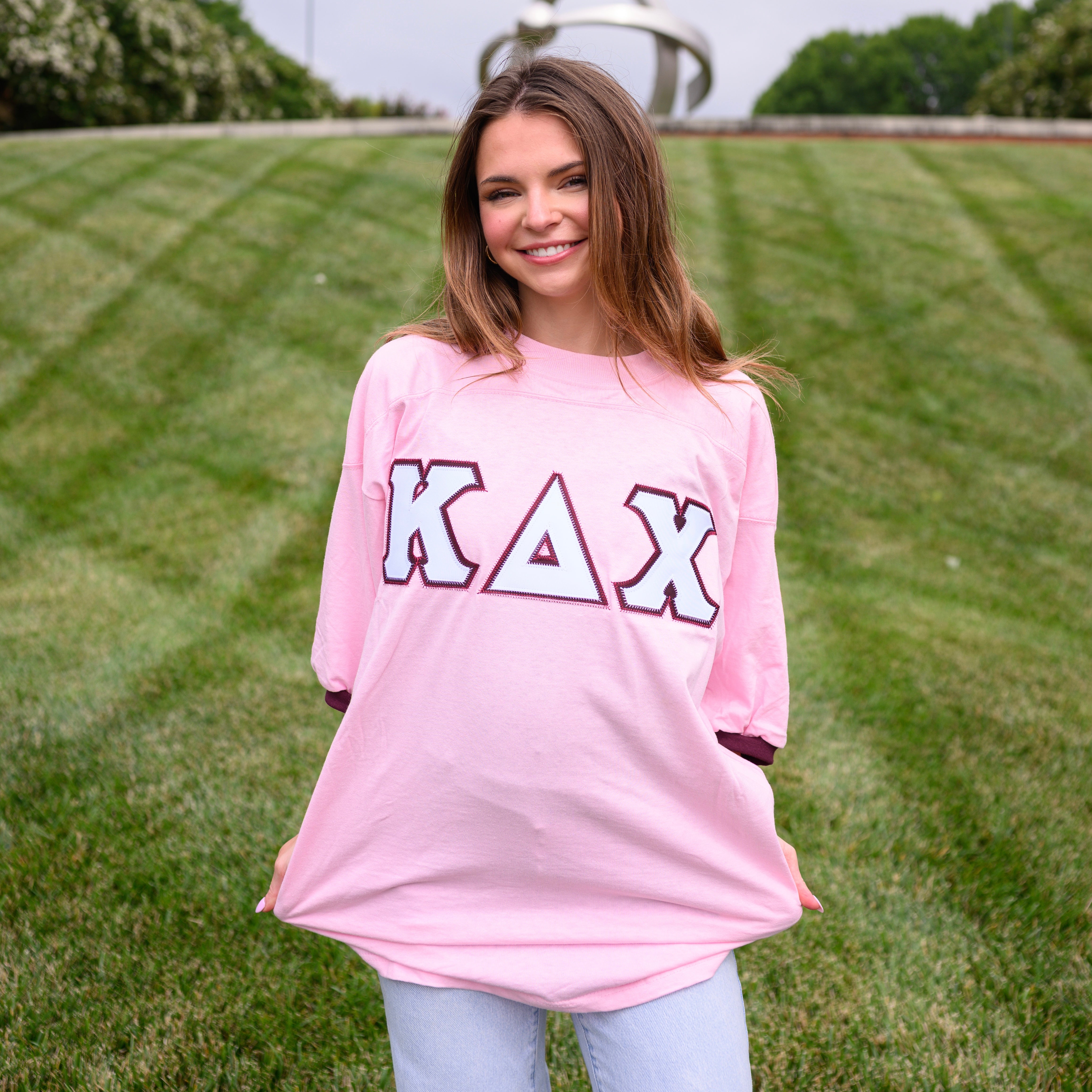 Basic Greek Letter Crew Neck Jersey - Kappa Delta Chi