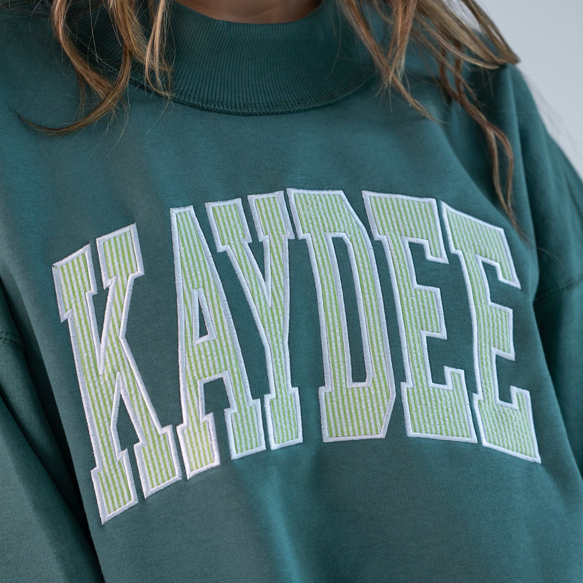 Main Character Seersucker Mockneck Sweatshirt