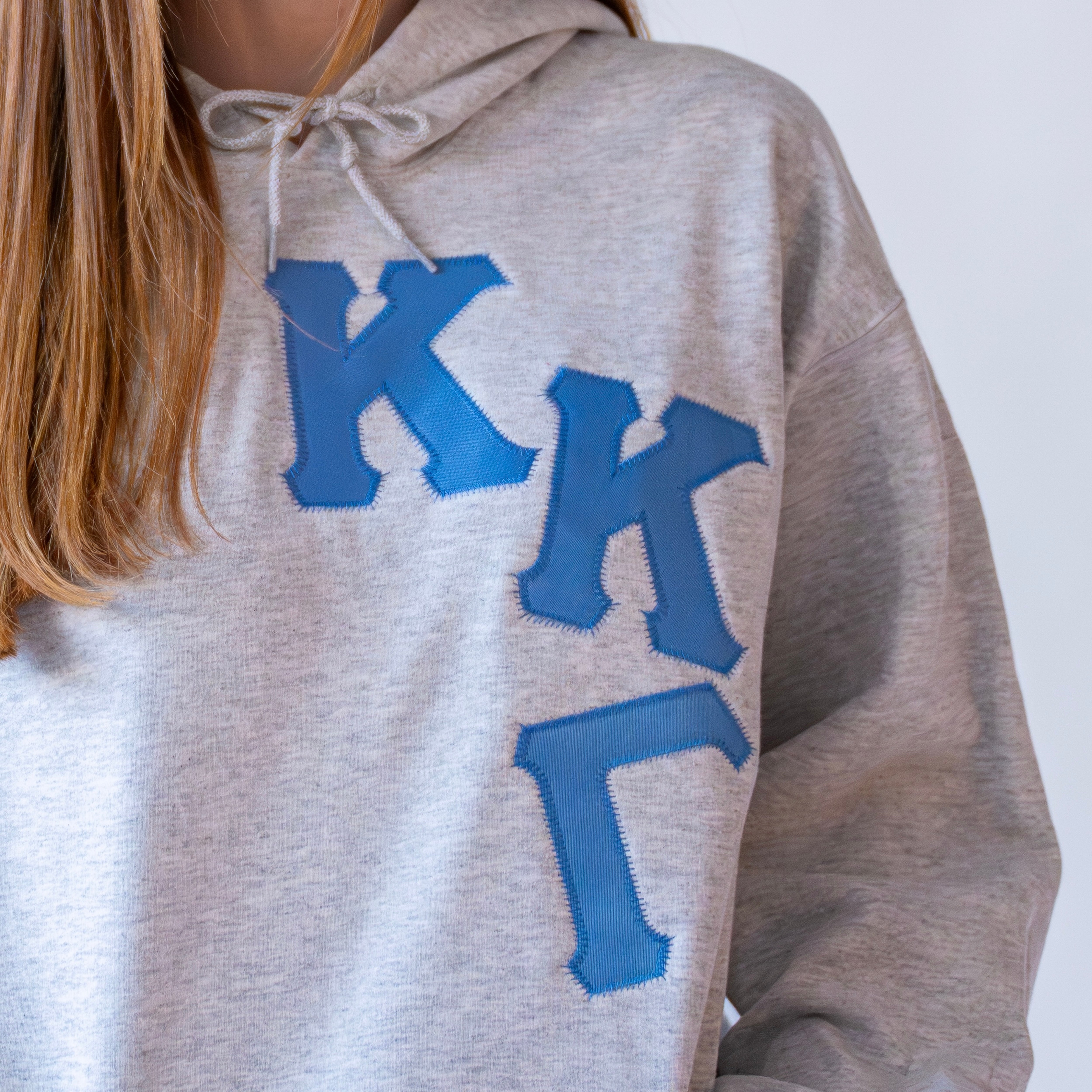 Asymmetrical Greek Letter Hooded Sweatshirt