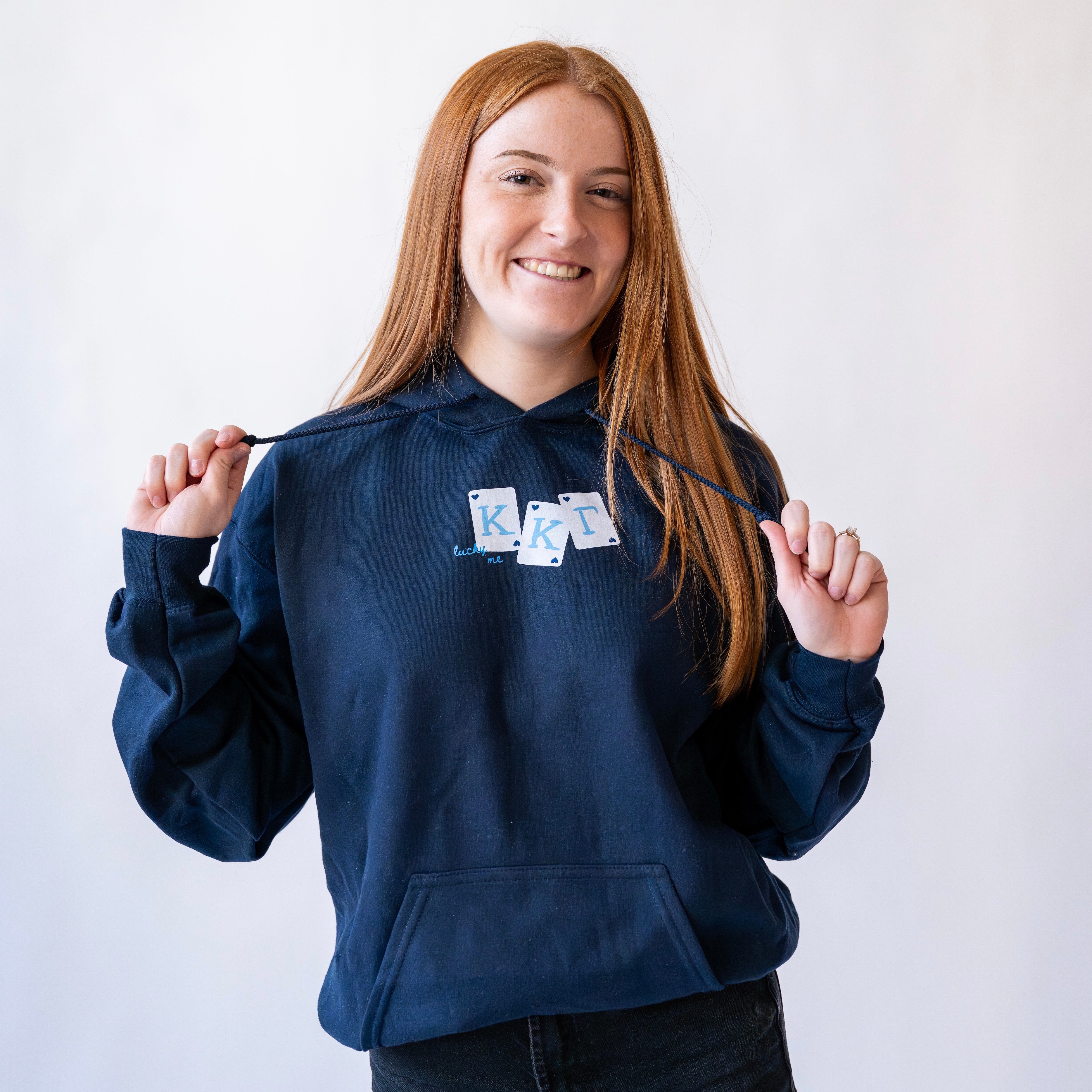 Lucky Me Queen of Hearts Hoodie Sweatshirt - Kappa Kappa Gamma