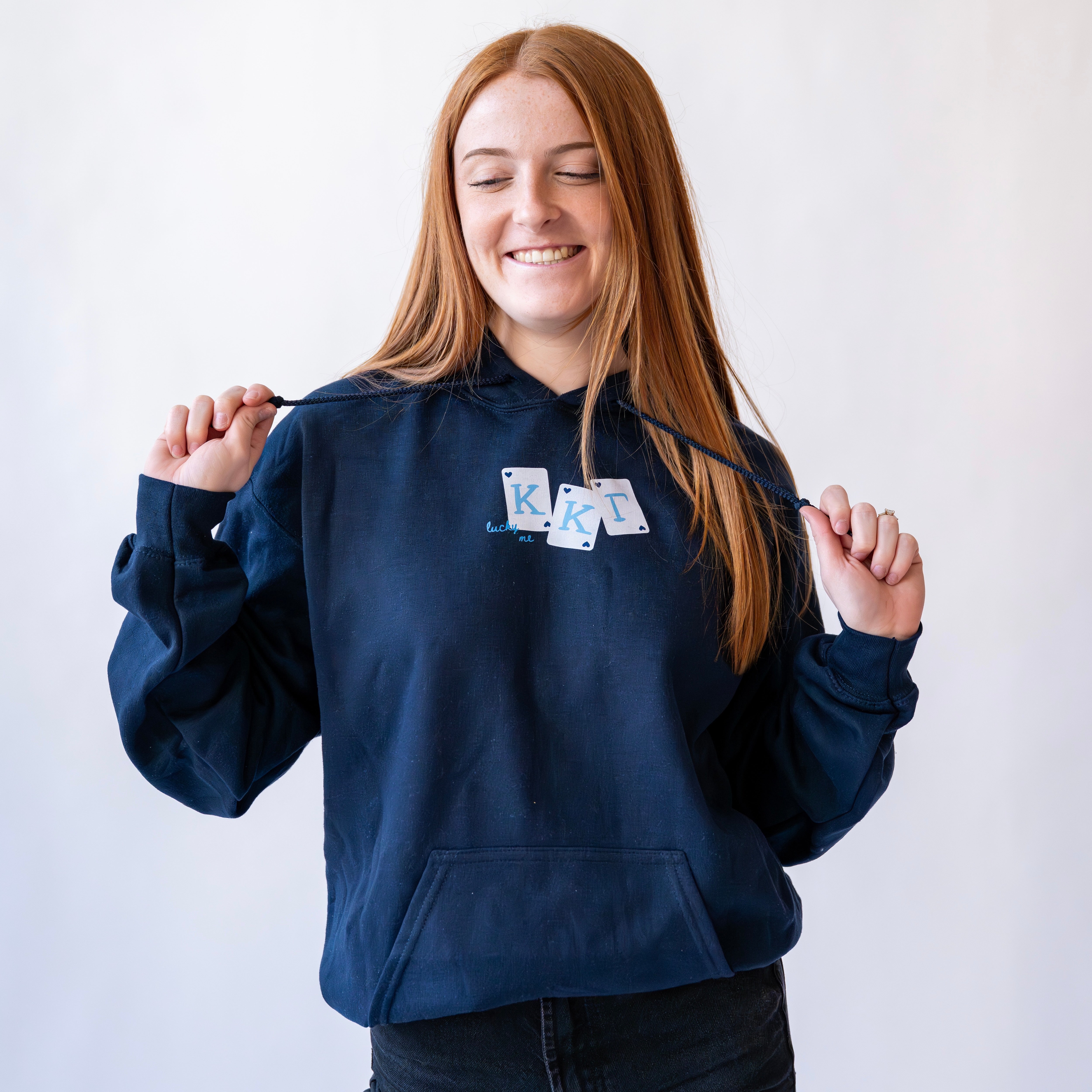 Lucky Me Queen of Hearts Hoodie Sweatshirt - Kappa Kappa Gamma