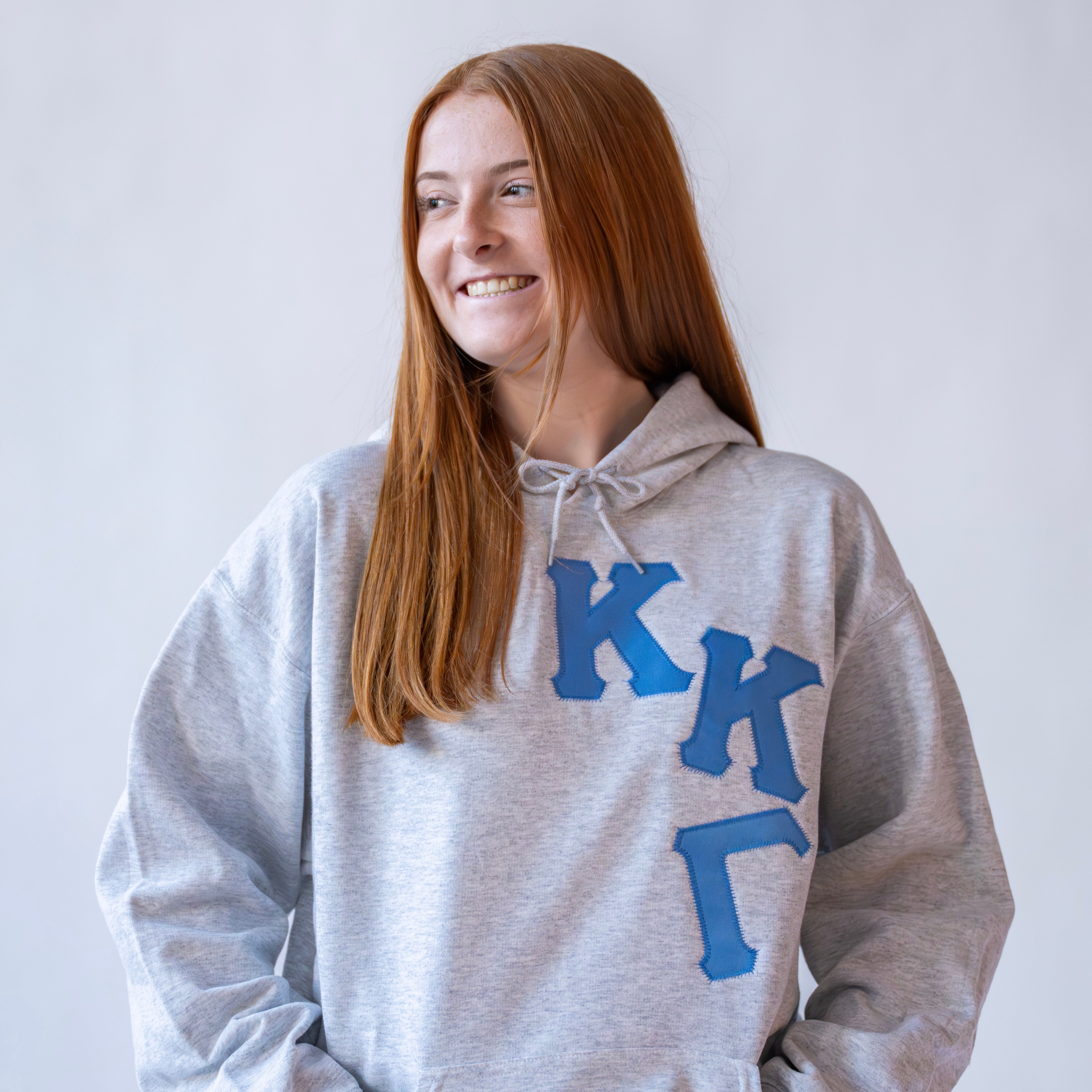 Asymmetrical Greek Letter Hooded Sweatshirt - Kappa Kappa Gamma