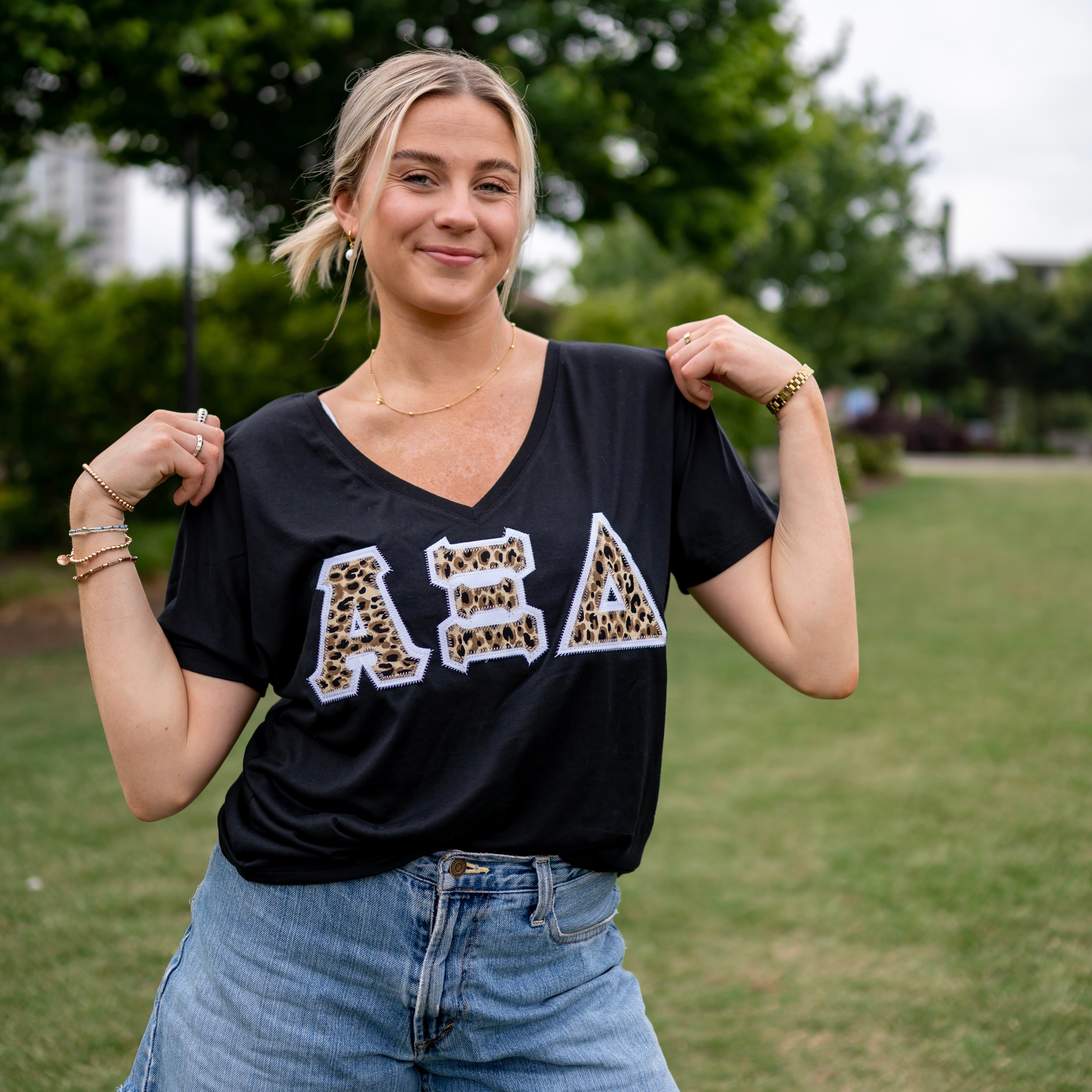 Leopard Greek Letter Shirt