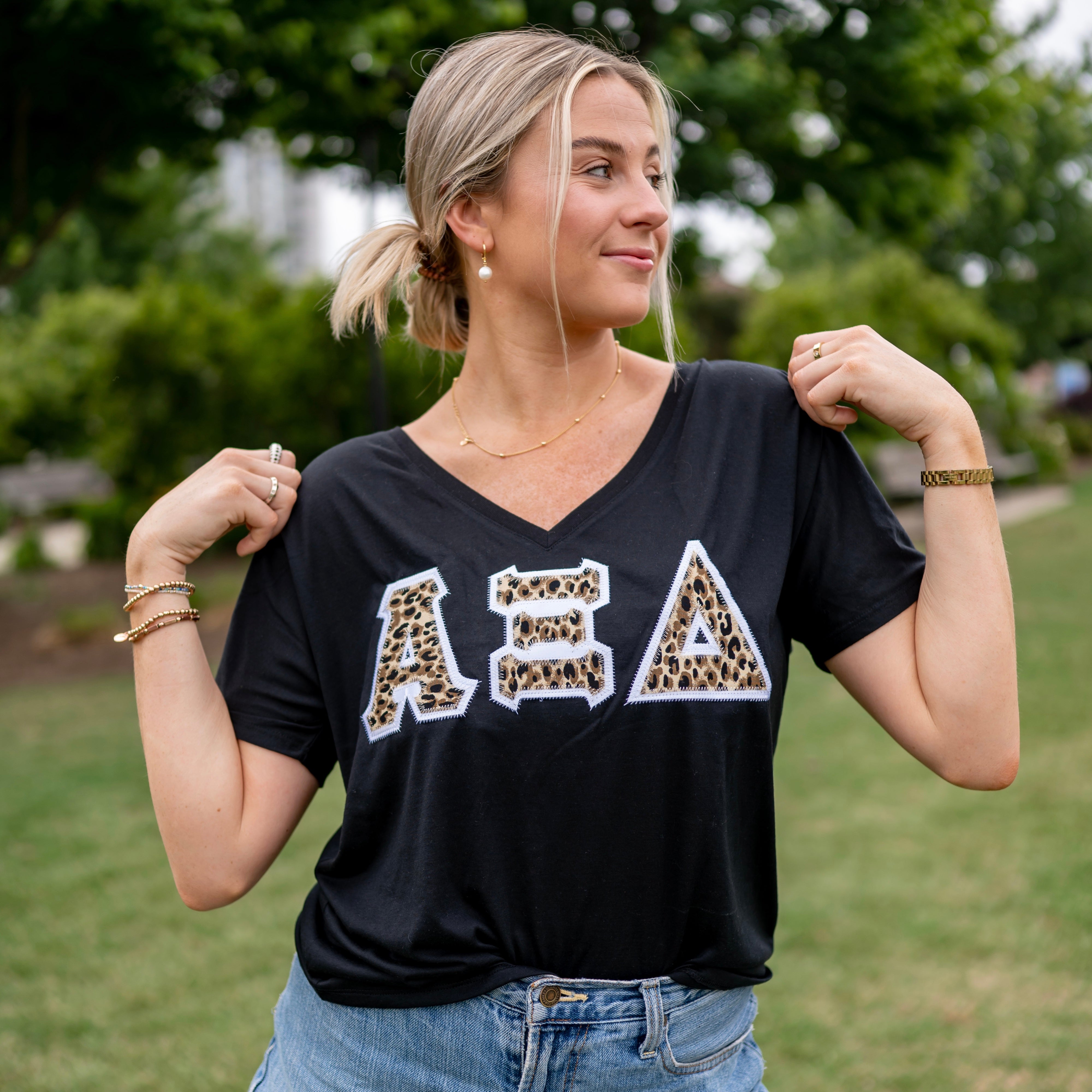 Leopard Greek Letter Shirt