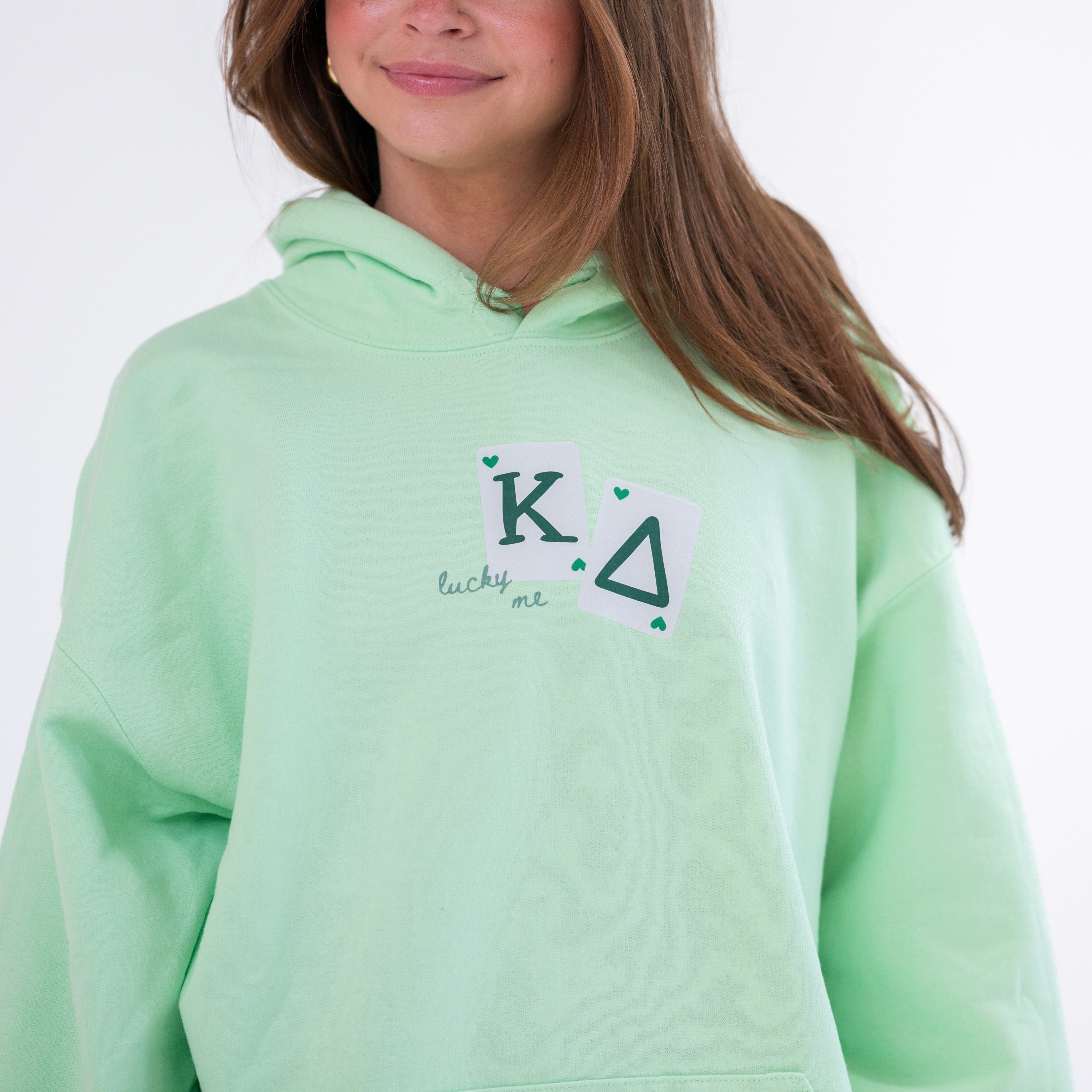 Lucky Me Queen of Hearts Hoodie Sweatshirt - Kappa Delta