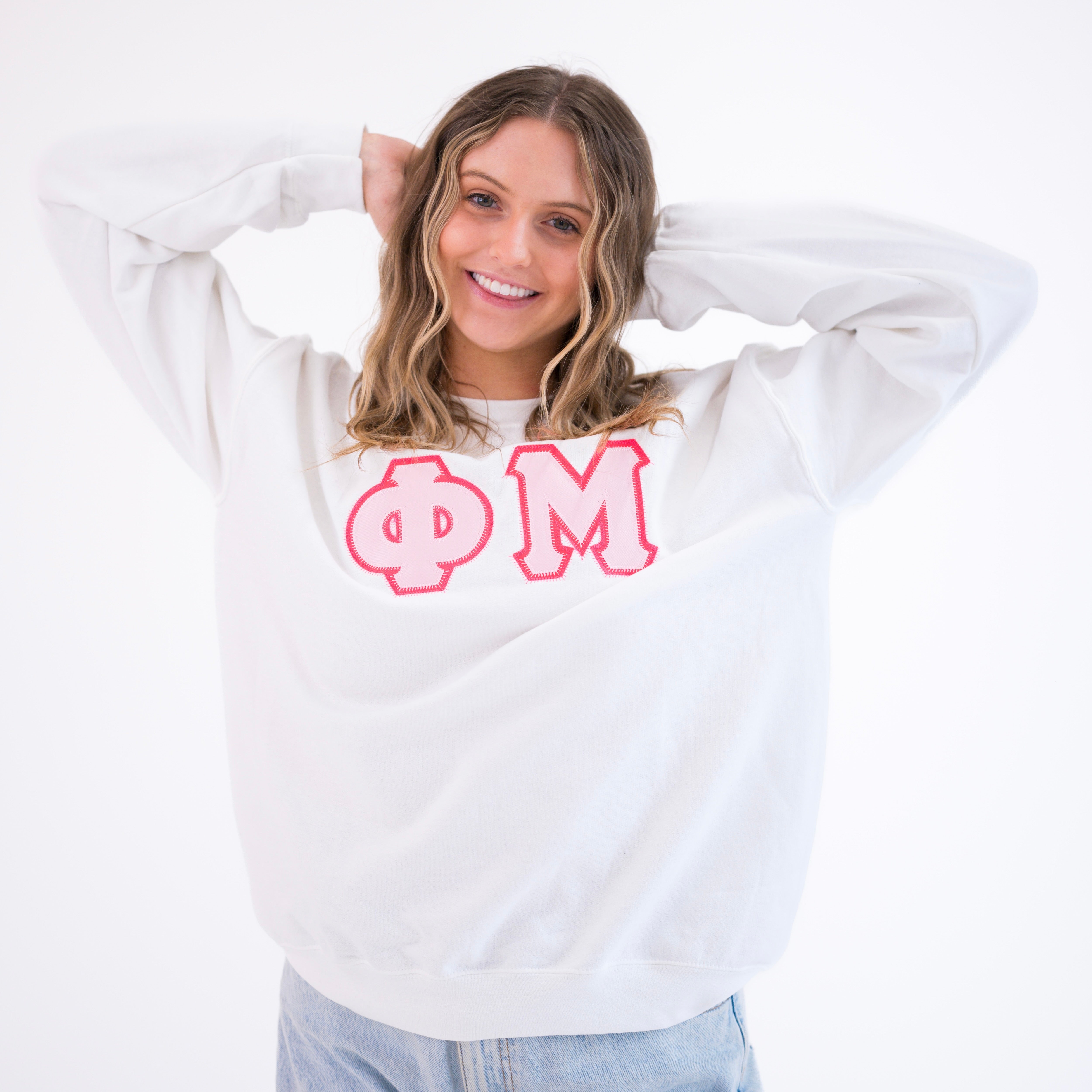 Basic Greek Letter Crewneck Sweatshirt - Phi Mu