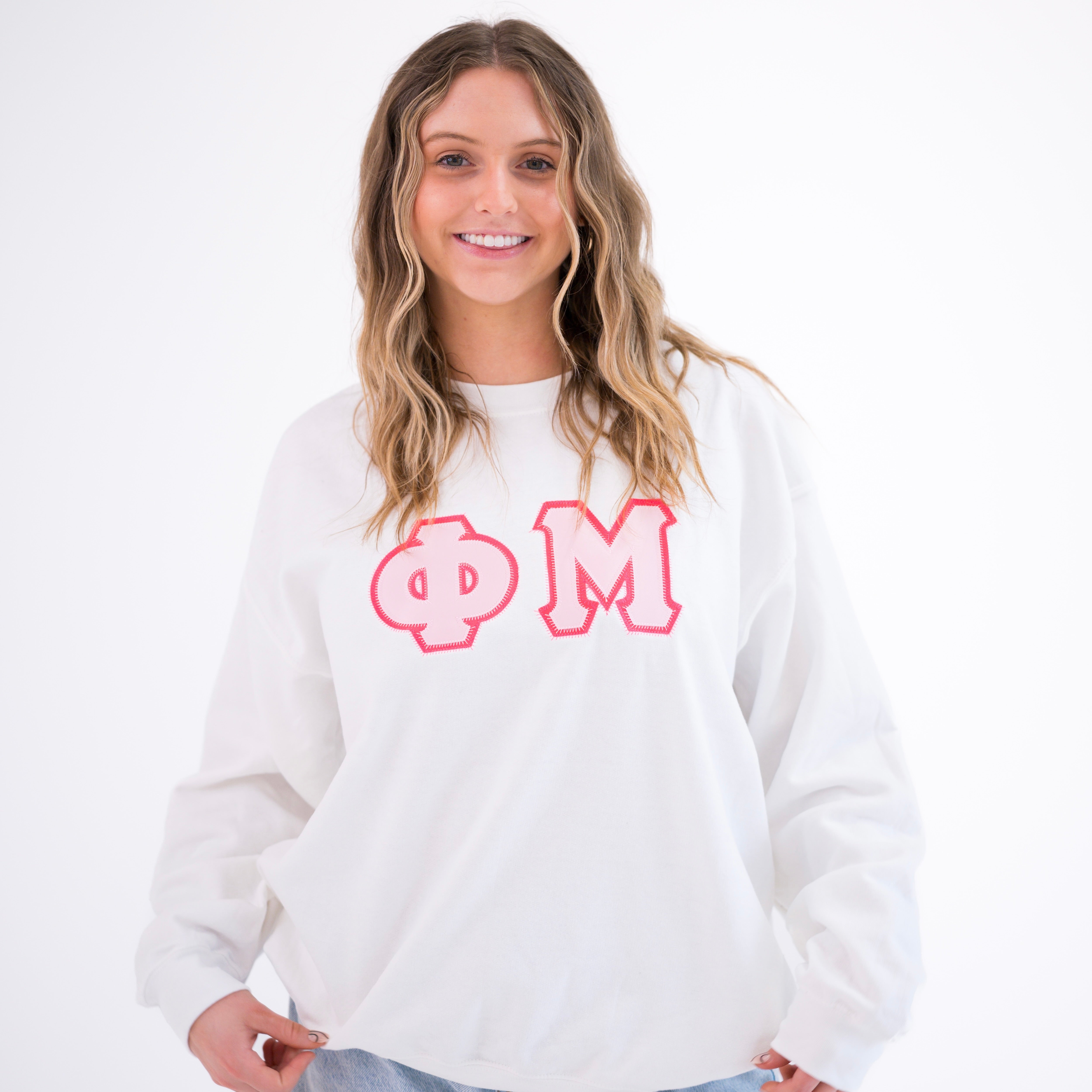 Basic Greek Letter Crewneck Sweatshirt - Phi Mu