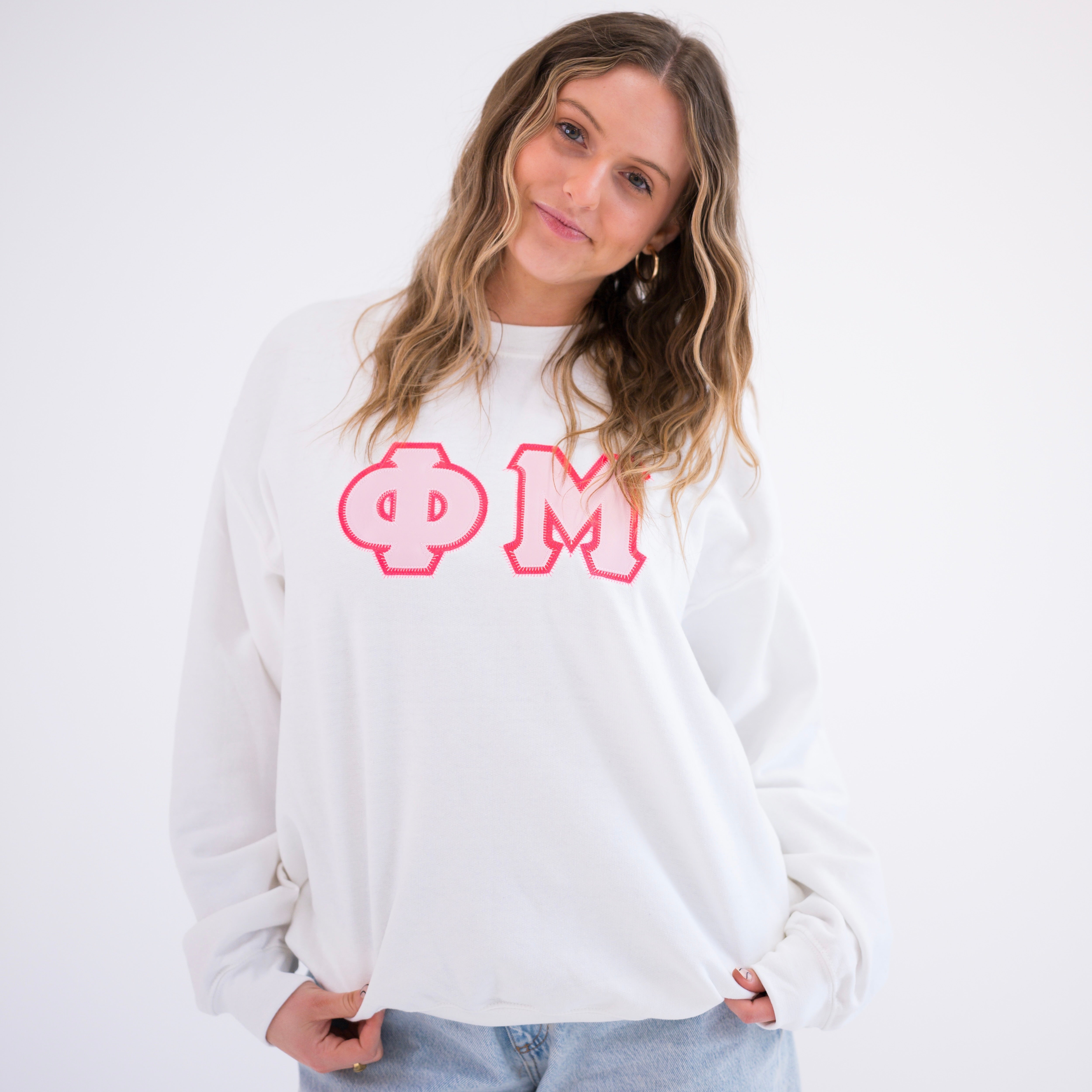 Basic Greek Letter Crewneck Sweatshirt - Phi Mu