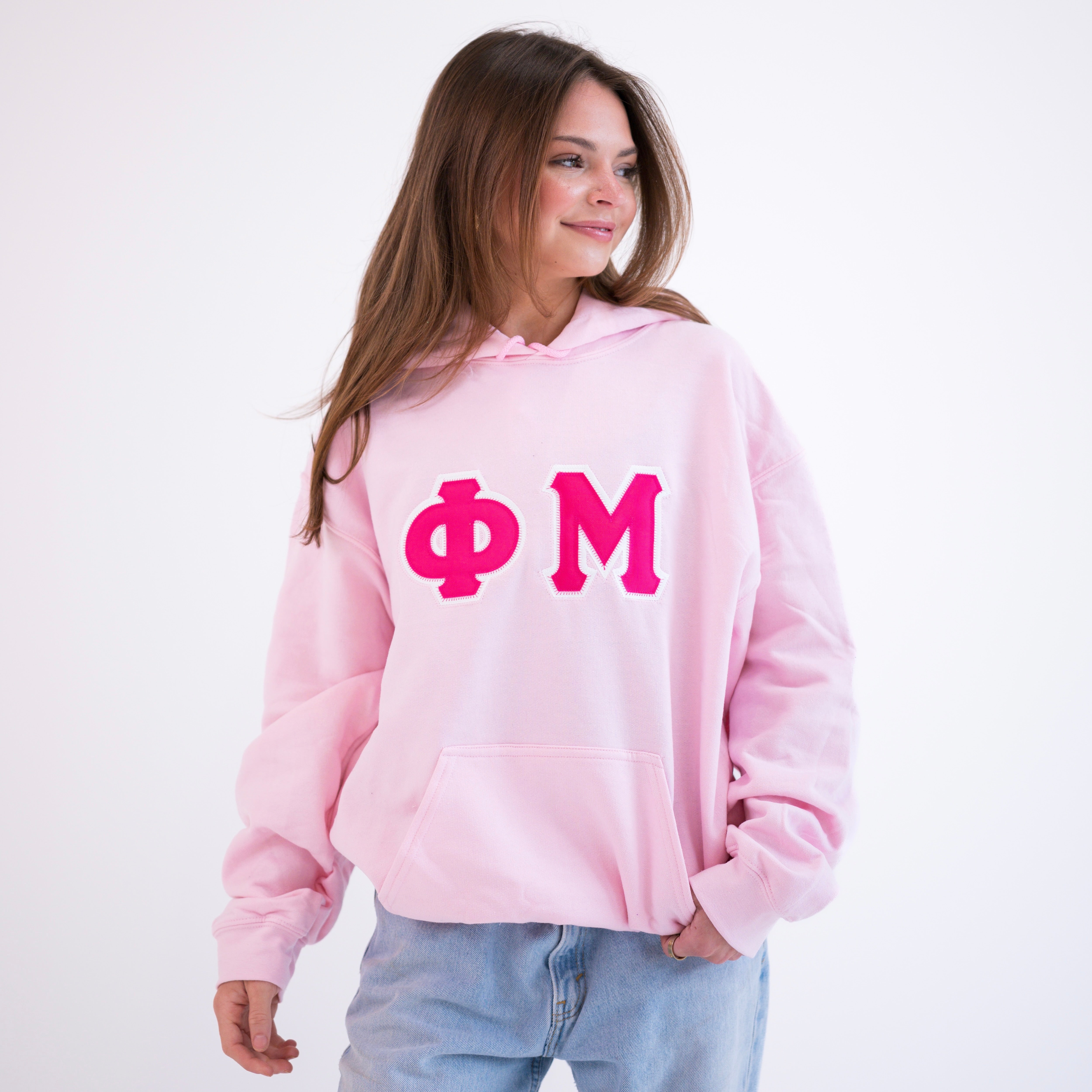 Basic Greek Letter Hoodie Sweatshirt - Phi Mu