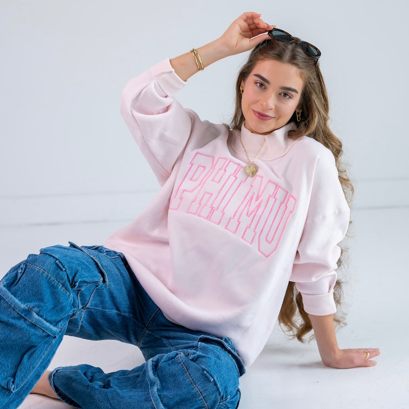 Main Character Embroidered Mockneck Sweatshirt