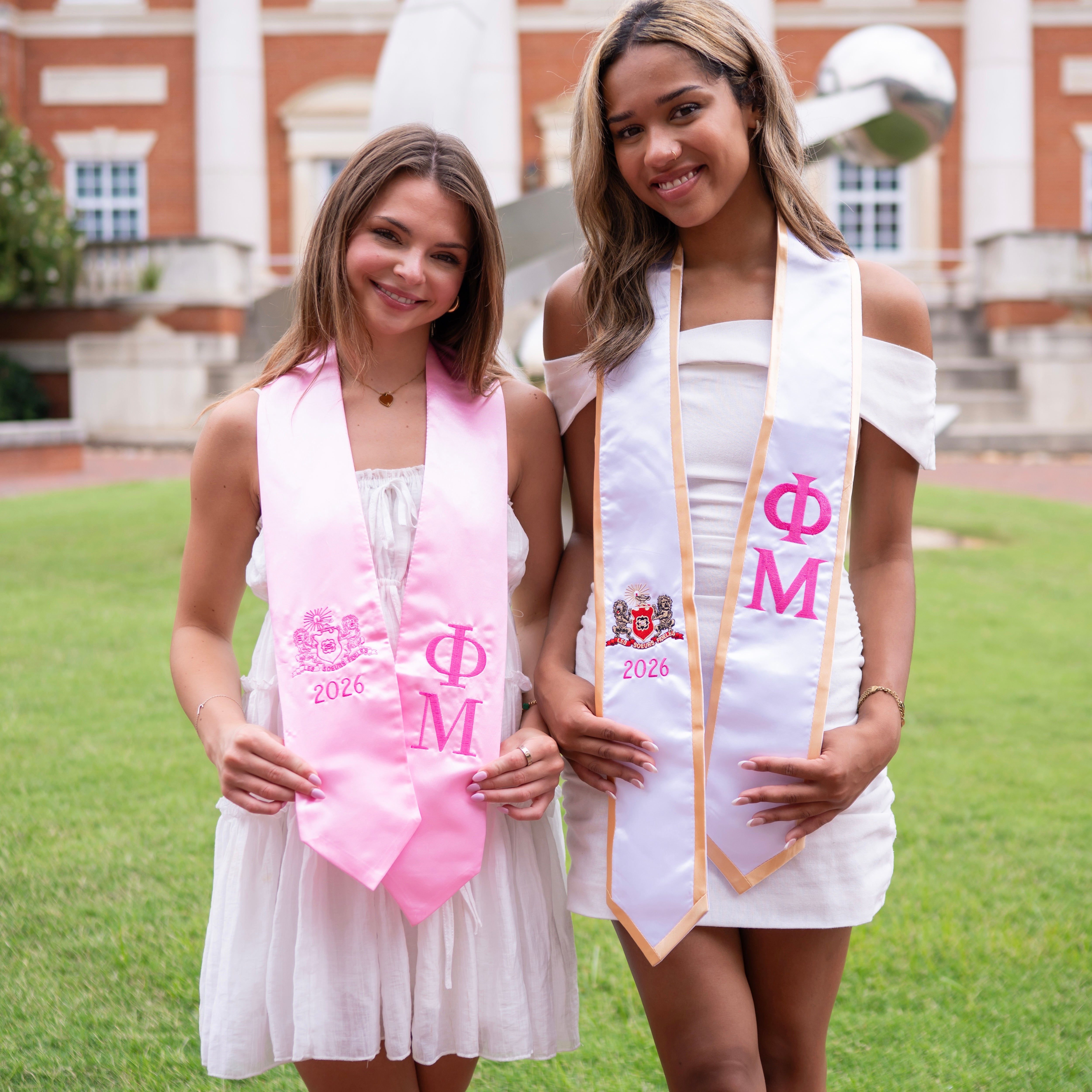 Phi Mu Minimalistic Crest Classic Sorority Graduation Stole