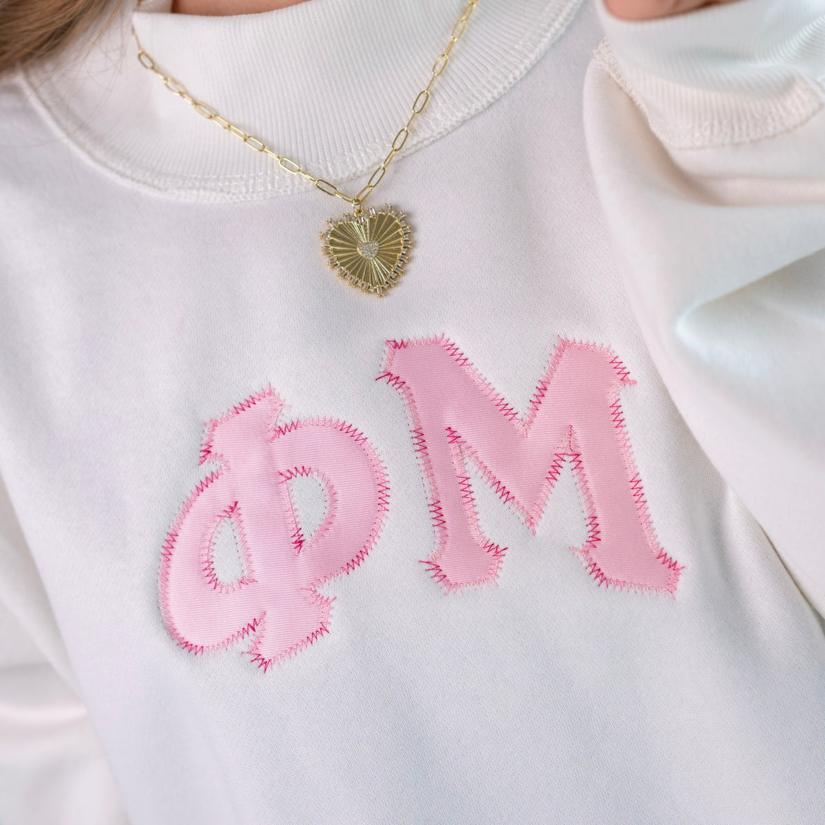 That Girl Pink Rainbow Thread Mockneck Sweatshirt