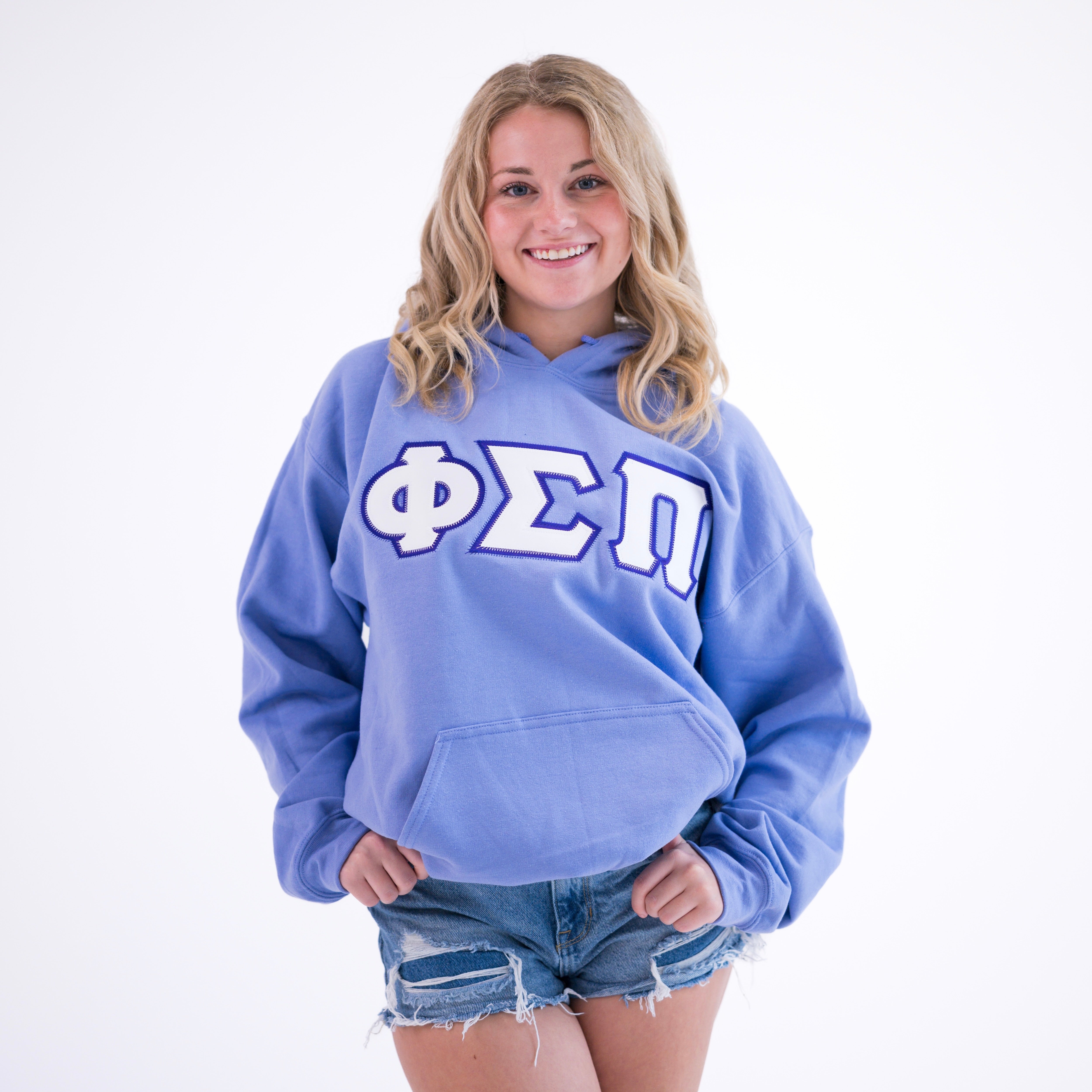 Basic Greek Letter Hoodie Sweatshirt - Phi Sigma Pi