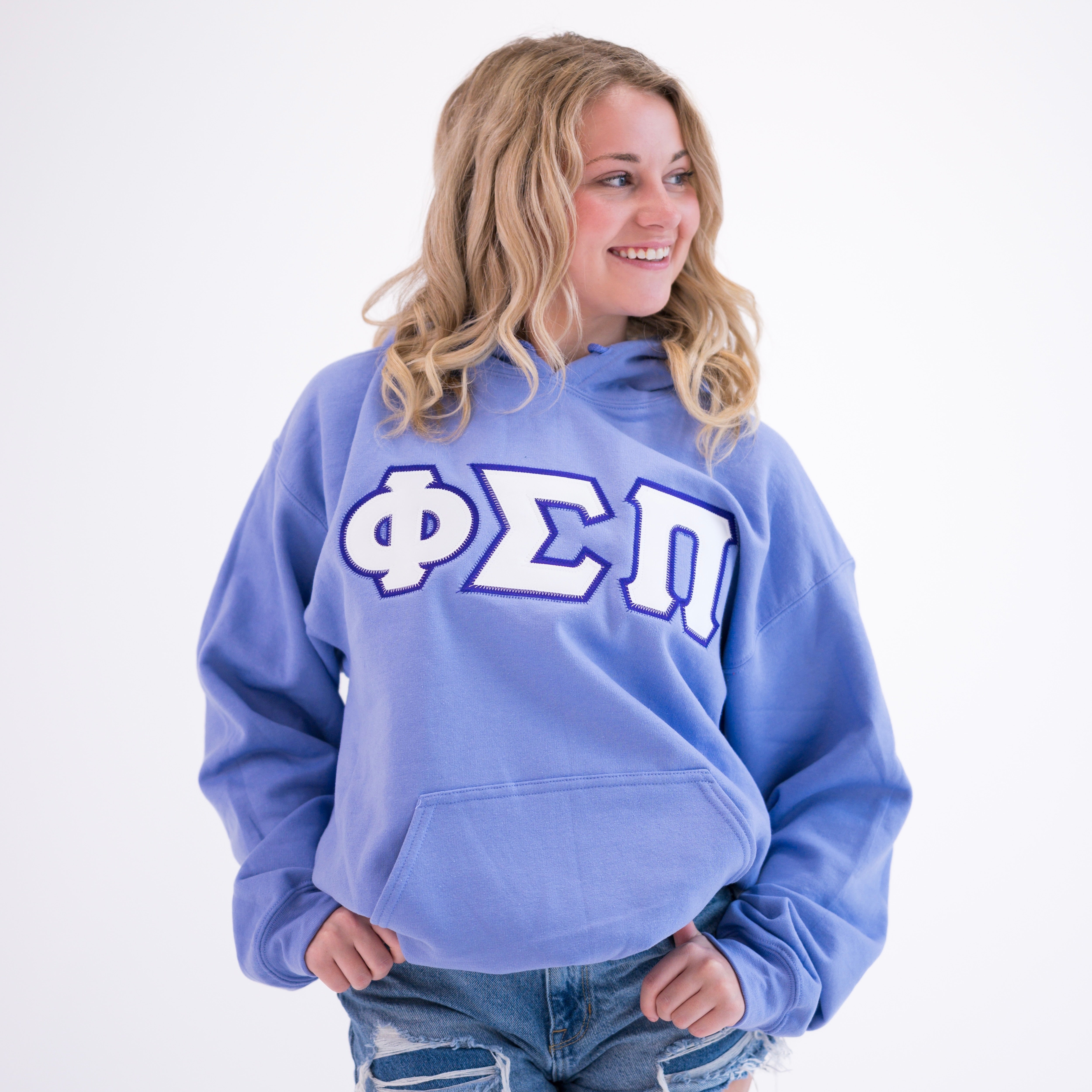 Basic Greek Letter Hoodie Sweatshirt - Phi Sigma Pi
