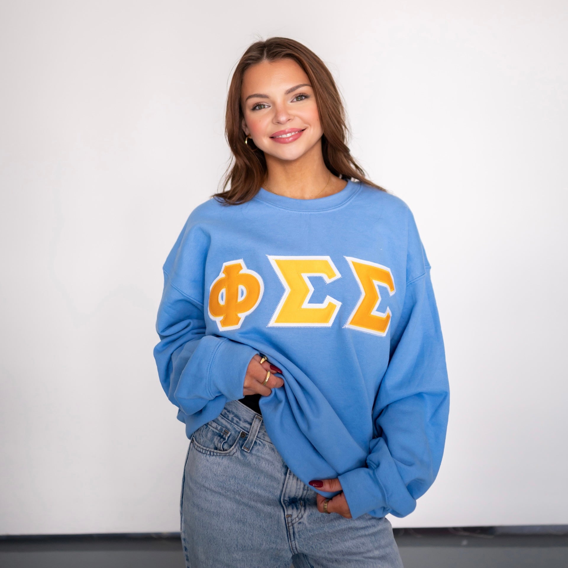 Basic Greek Letter Crewneck Sweatshirt - Phi Sigma Sigma