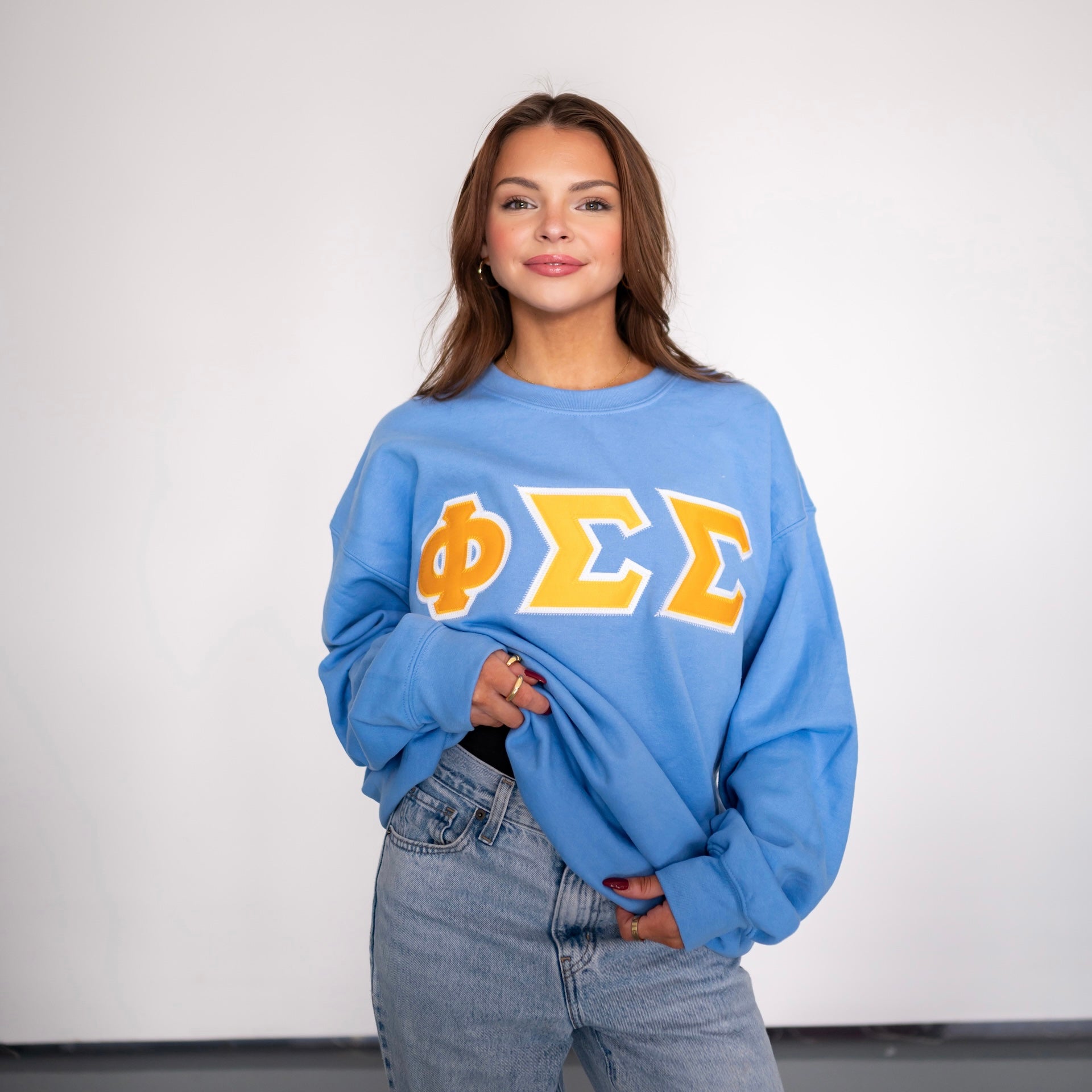 Basic Greek Letter Crewneck Sweatshirt - Phi Sigma Sigma