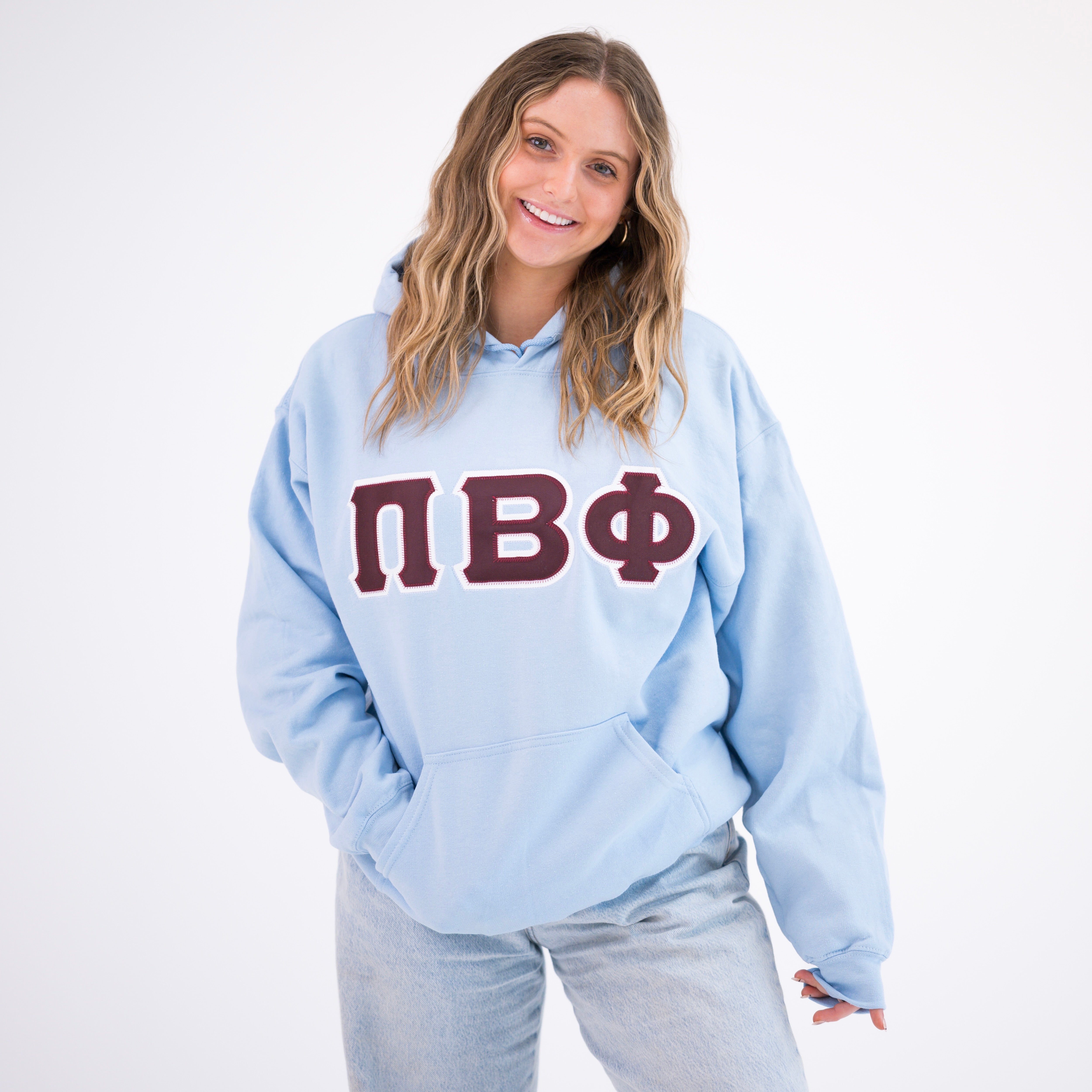 Basic Greek Letter Hoodie Sweatshirt - Pi Beta Phi