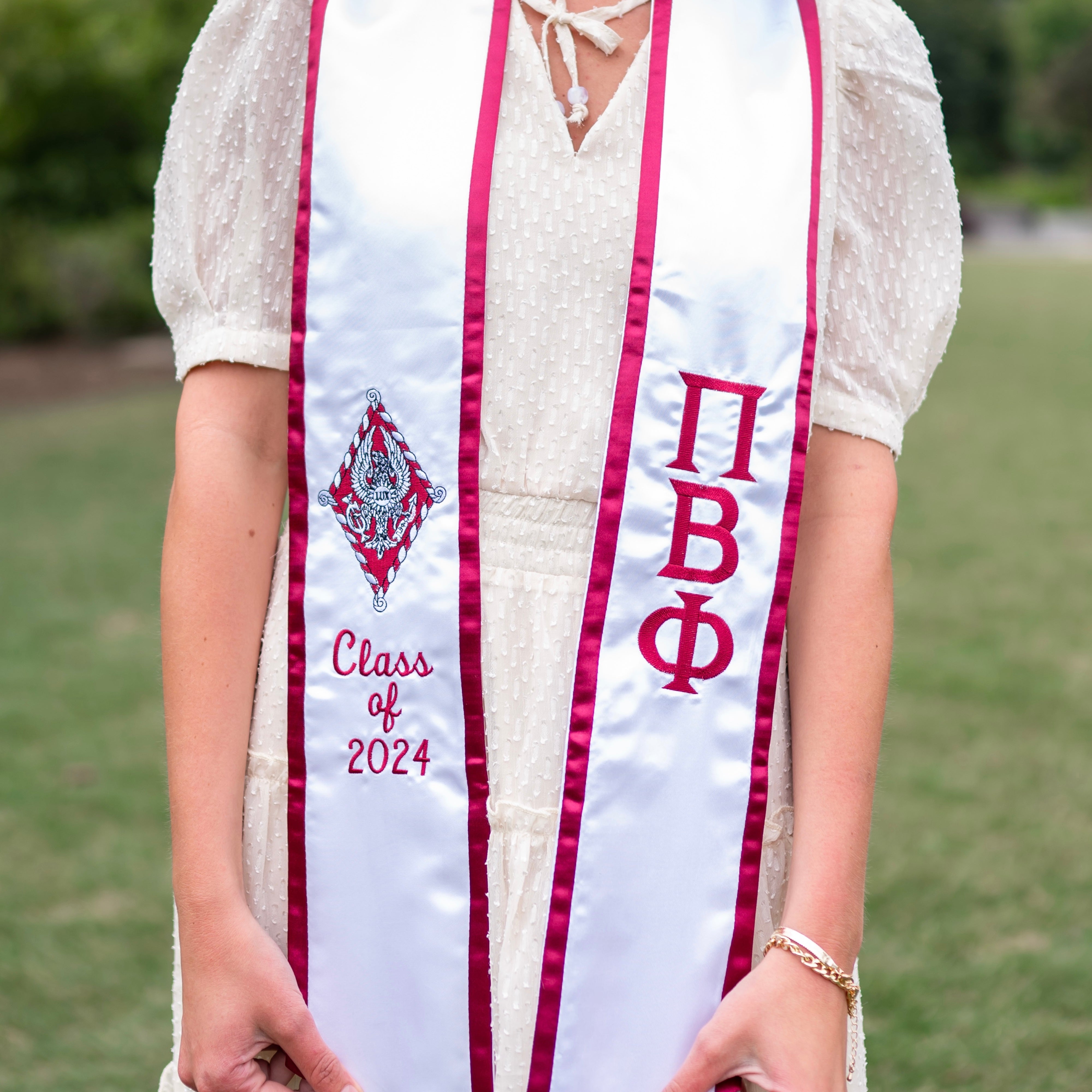 Pi Beta Phi Crest Angled Sorority Graduation Stole