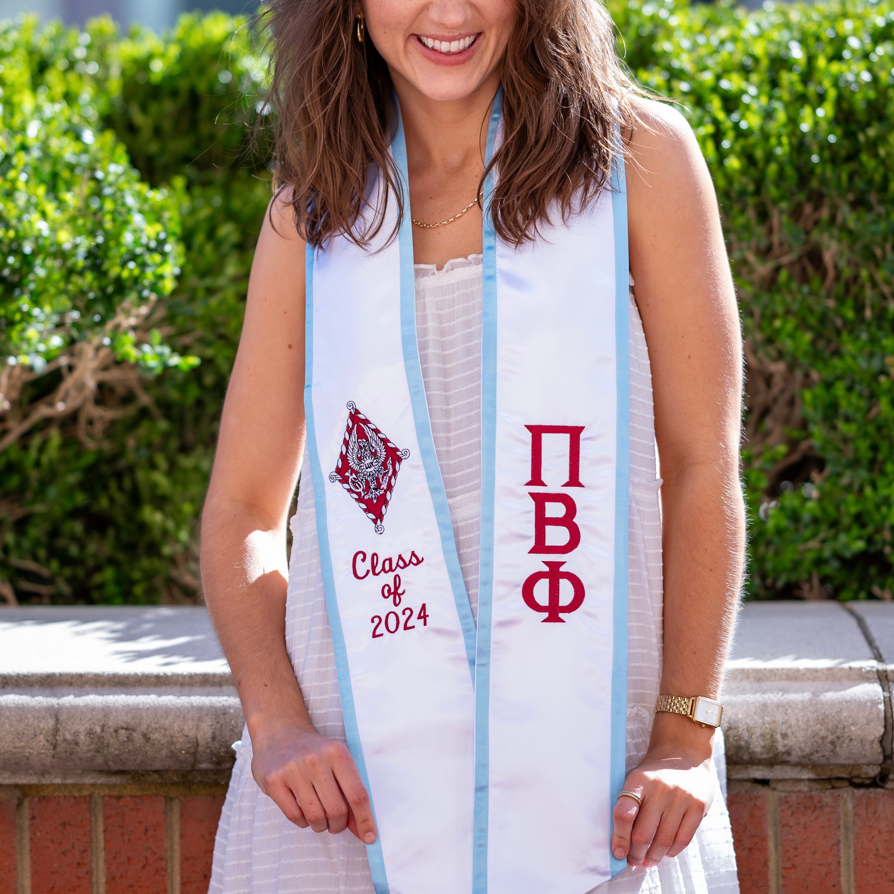 Pi Beta Phi Crest Angled Sorority Graduation Stole