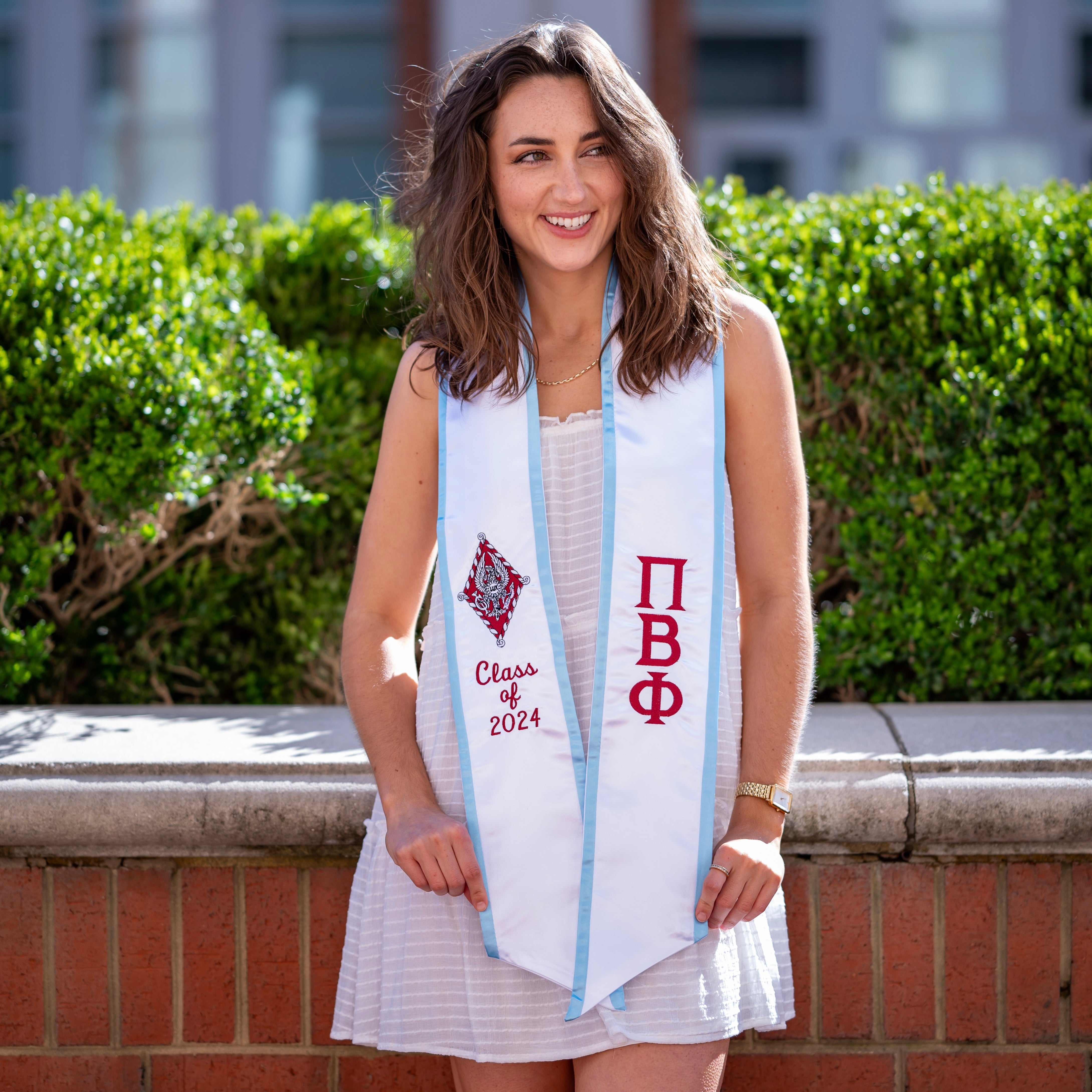 Pi Beta Phi Crest Angled Sorority Graduation Stole