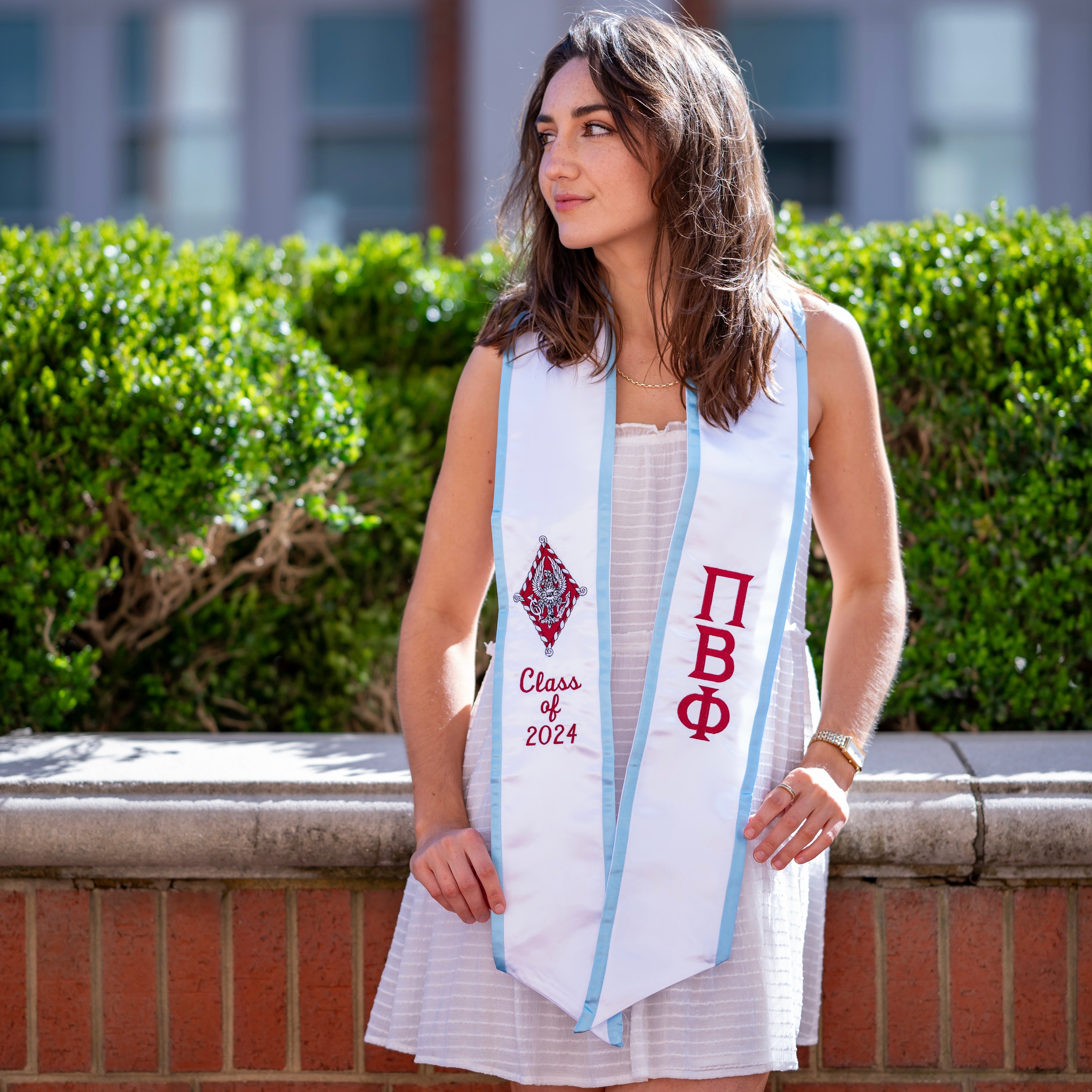 Pi Beta Phi Crest Angled Sorority Graduation Stole