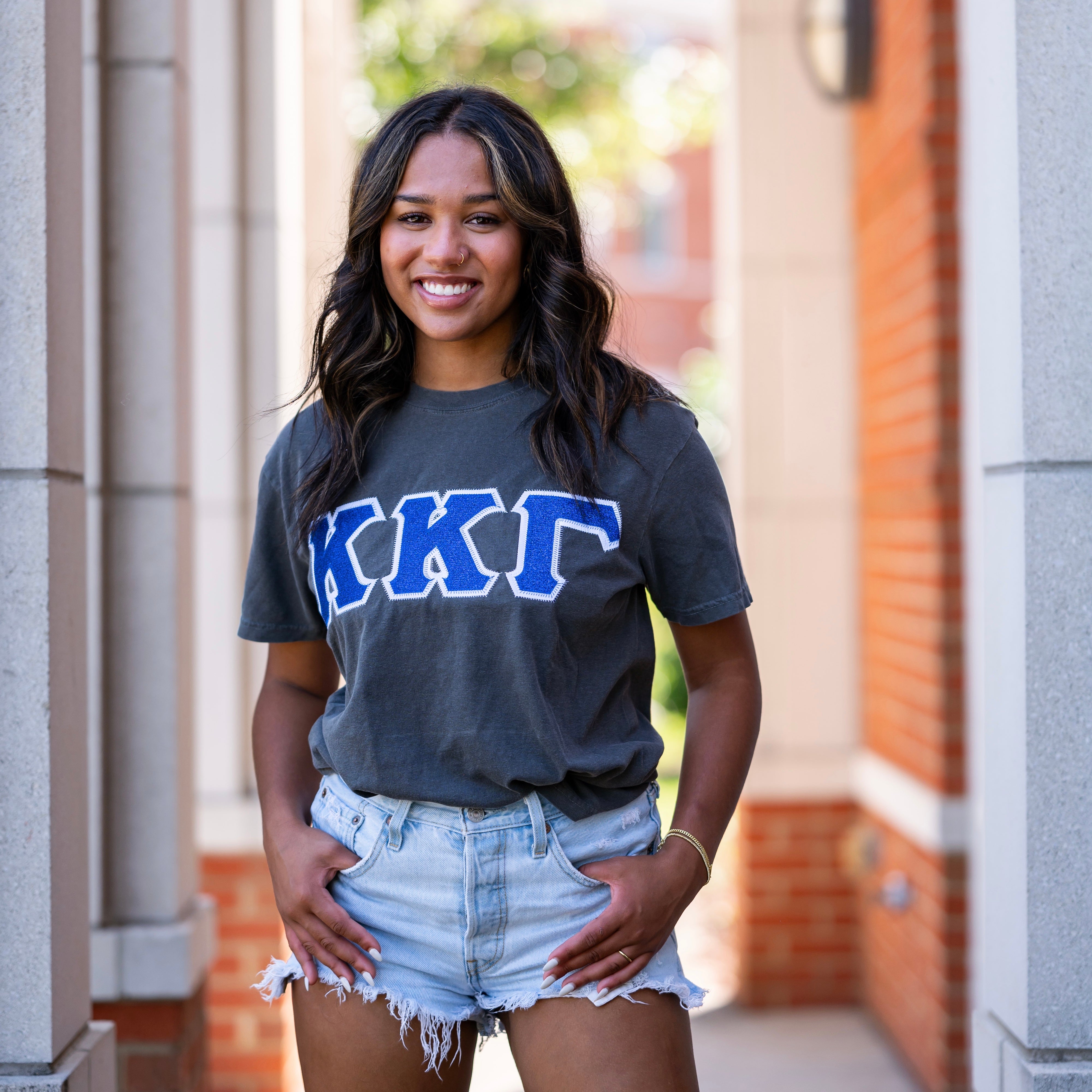 Royal Blue Glitter Greek Letter Shirt - Kappa Kappa Gamma