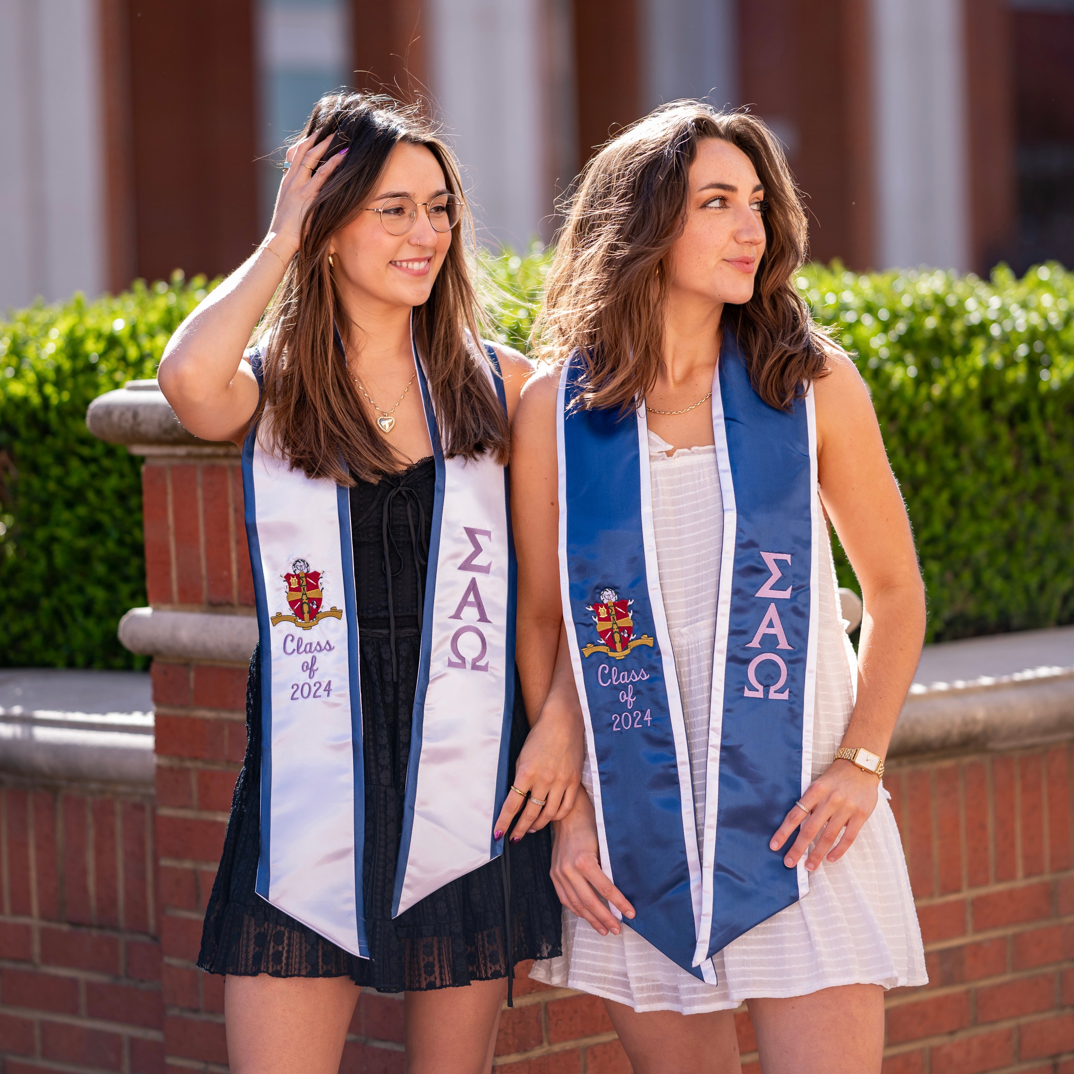 Sigma Alpha Omega Crest Angled Sorority Graduation Stole