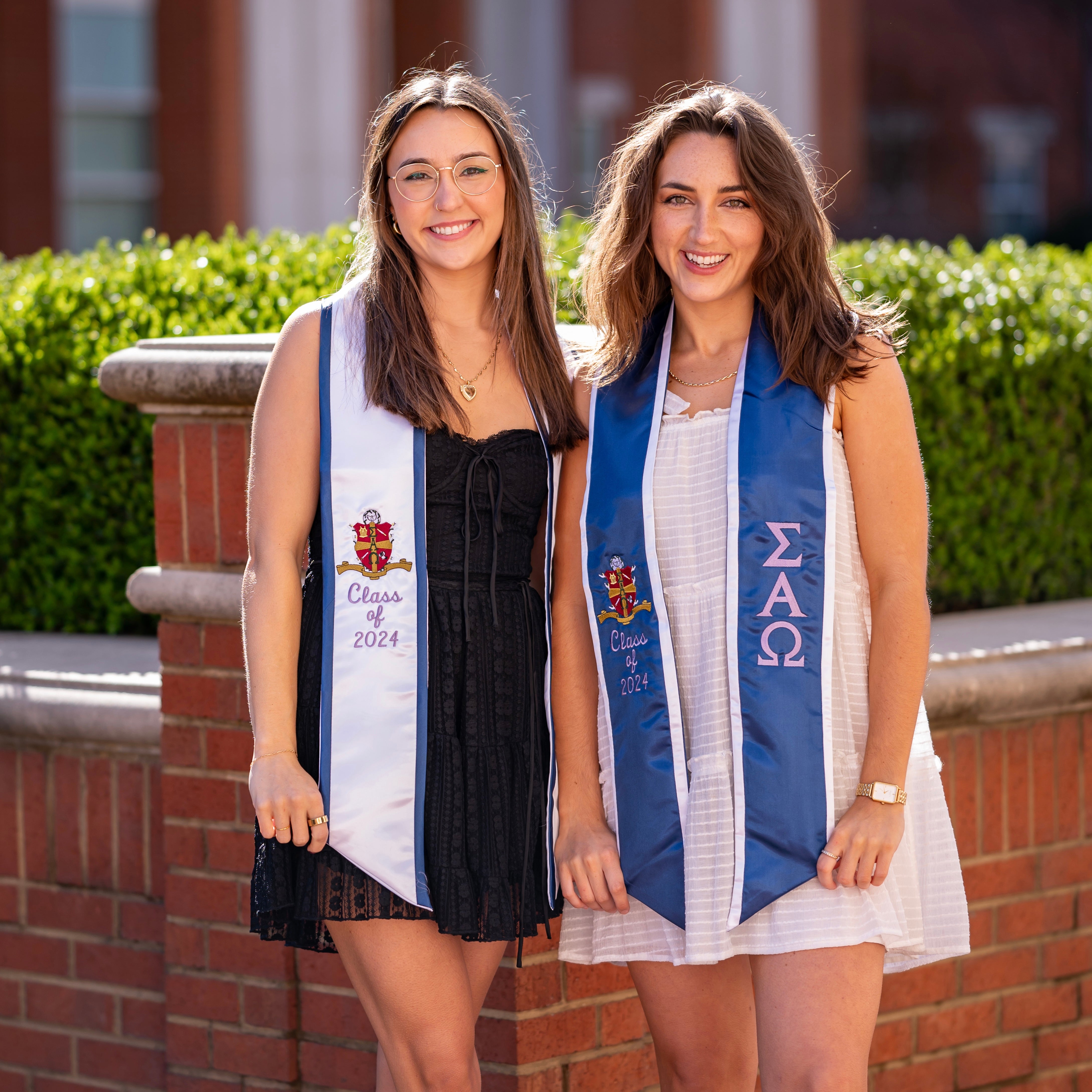 Sigma Alpha Omega Crest Angled Sorority Graduation Stole